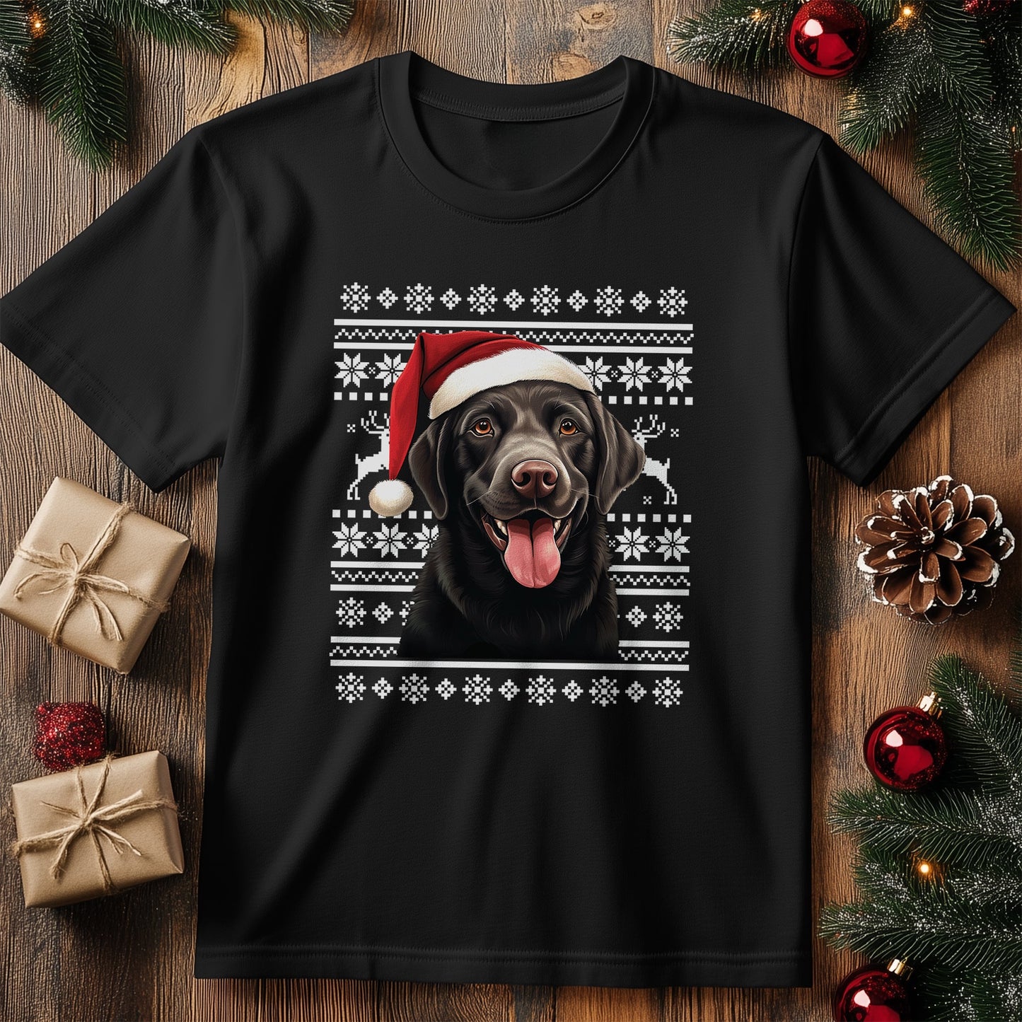 Labrador Santa Hat T-Shirt - Holiday