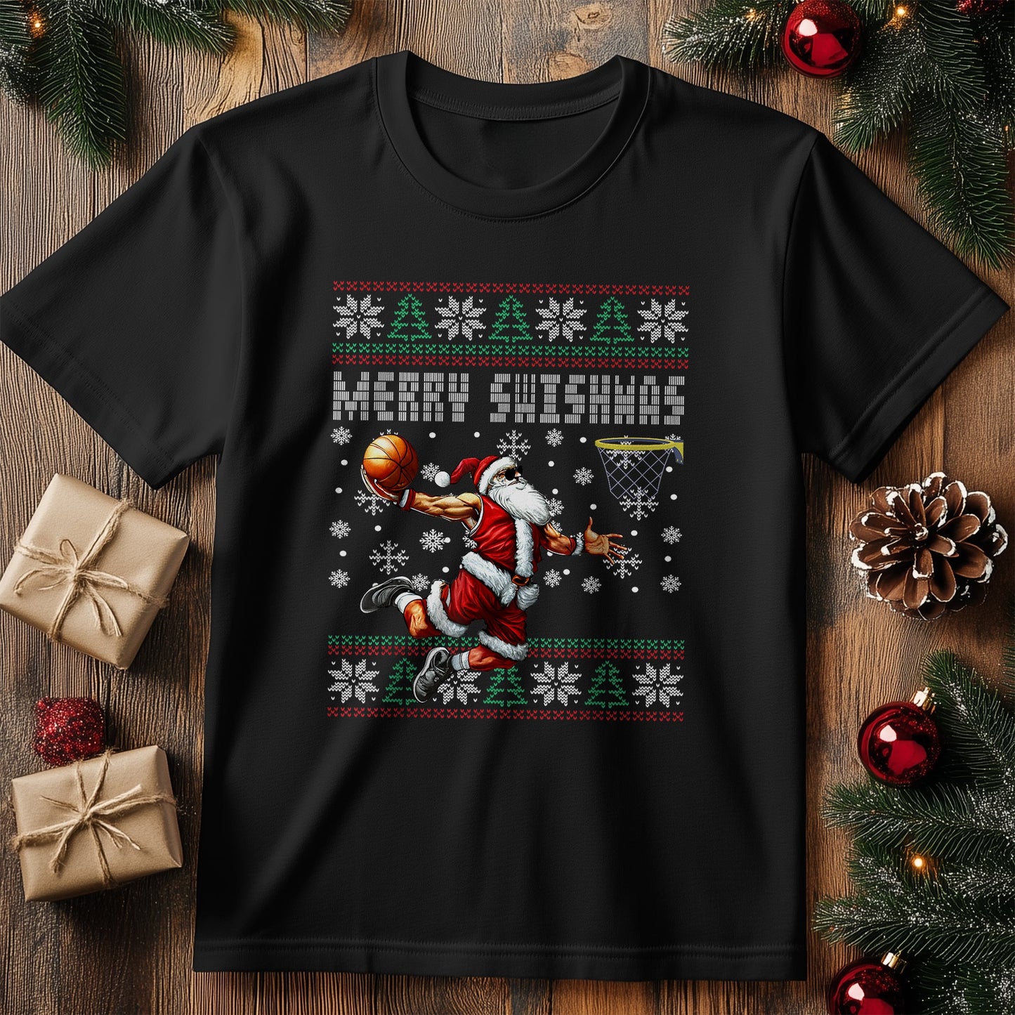 Merry Swishmas T-Shirt - Santa's