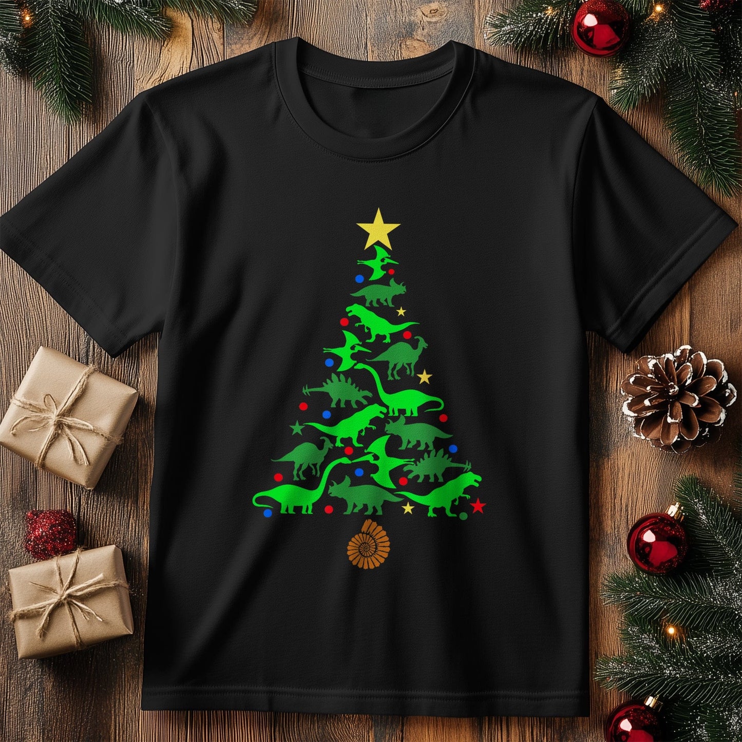 Christmas Dinosaur Tree T-shirt -