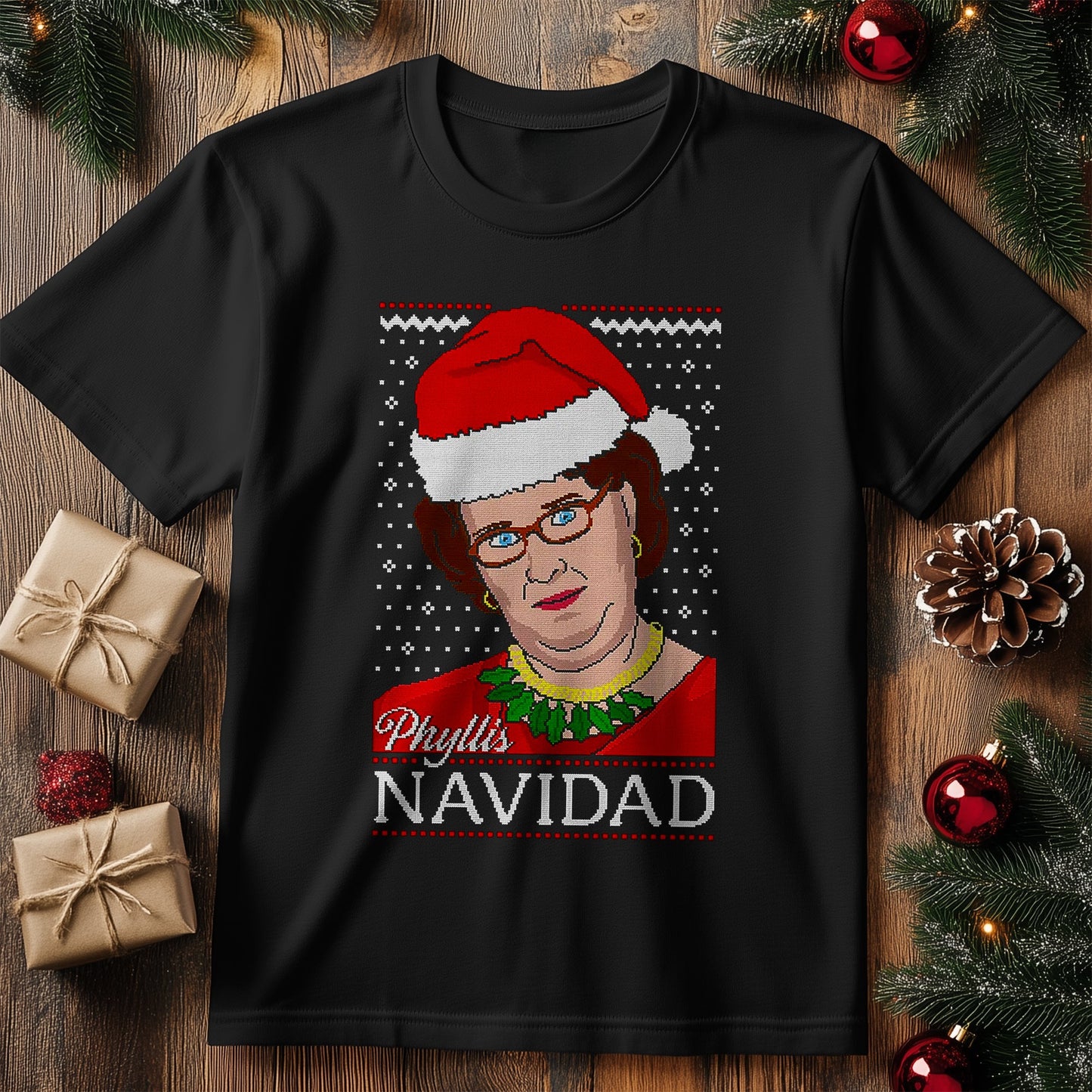 Phyllis-Navidad T-Shirt - Festively