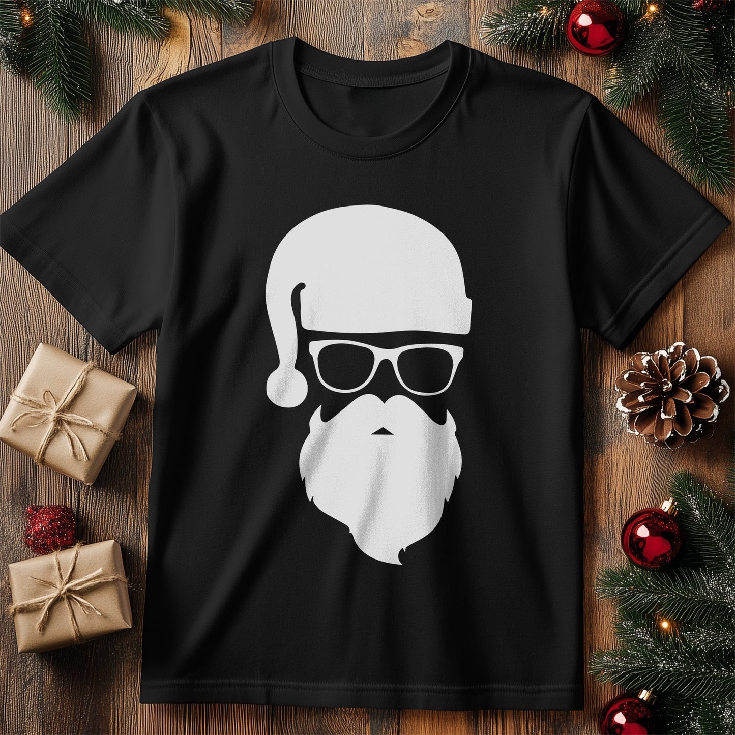 Santa Hipster Christmas T-shirt -