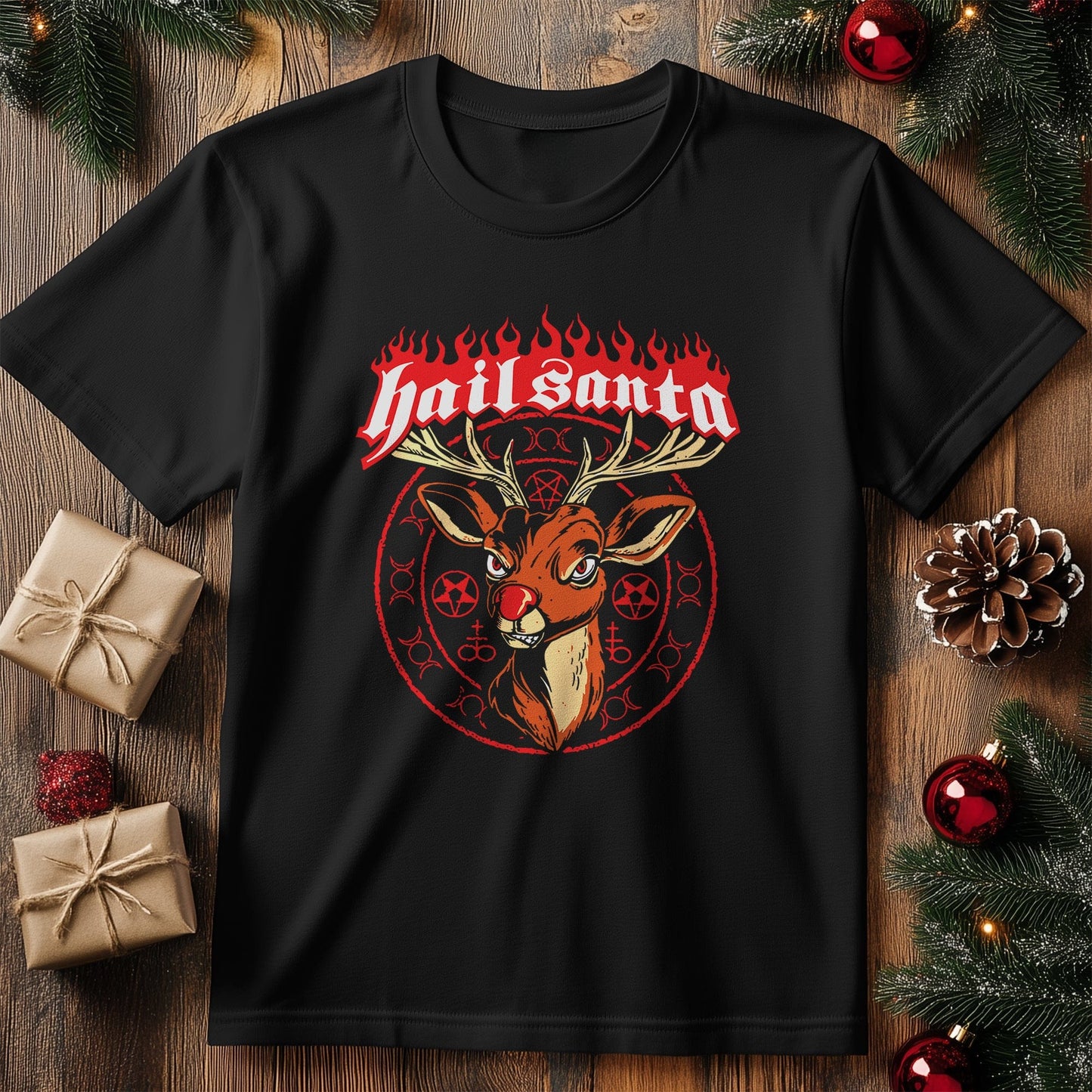 Hail Satan Reindeer t-shirt -