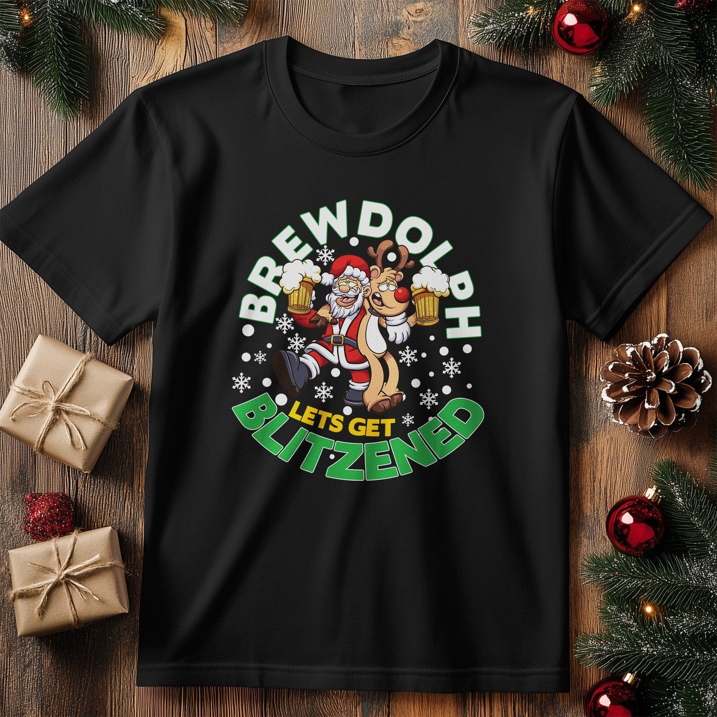 BrewDolph Blitzend T-Shirt - Santa's