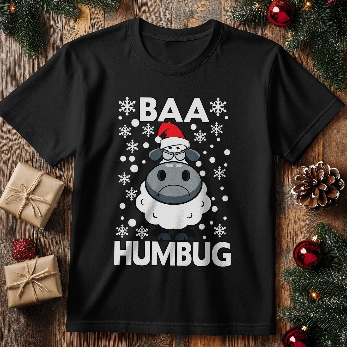 Baa Humbug Xmas T-Shirt - Grinchy