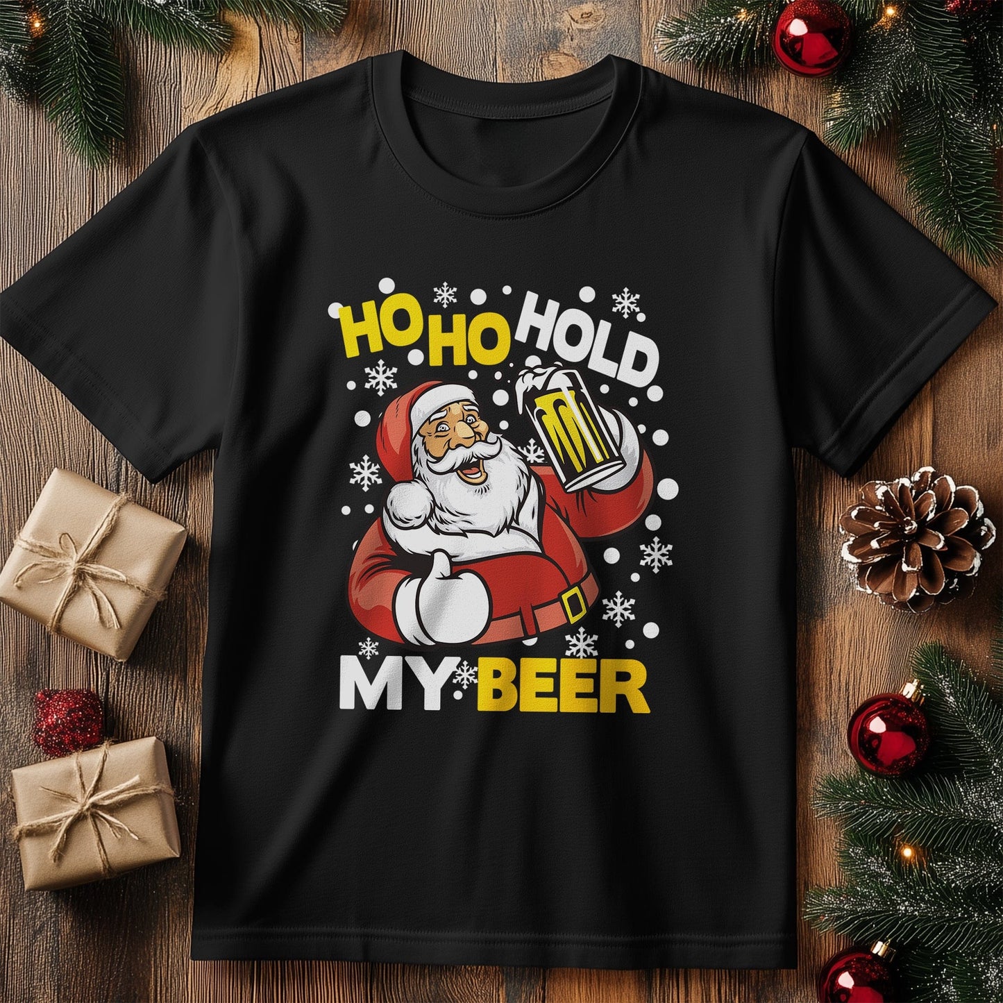 Ho Ho Hold My Beer T-Shirt - Santa's