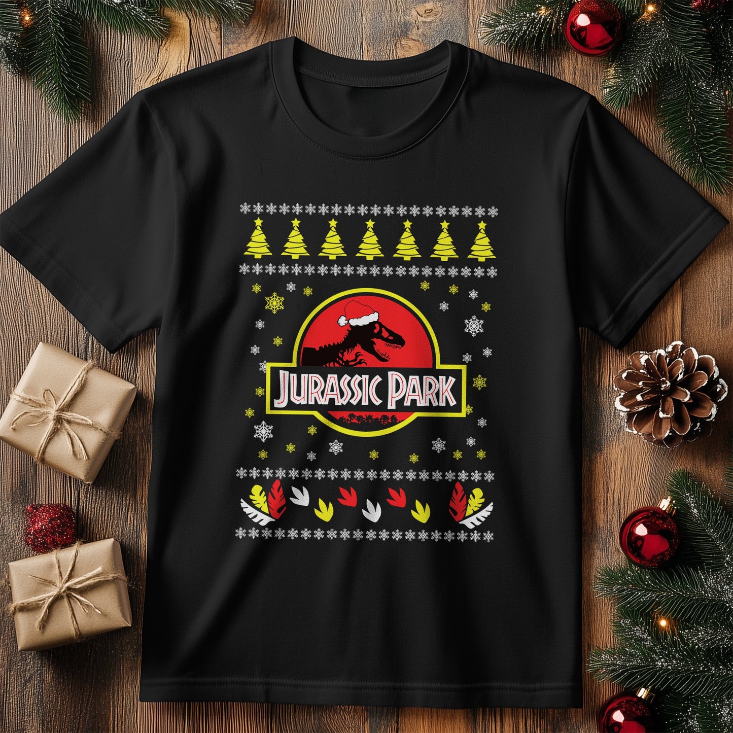 Juraiisic Park Christmas T-Shirt - A