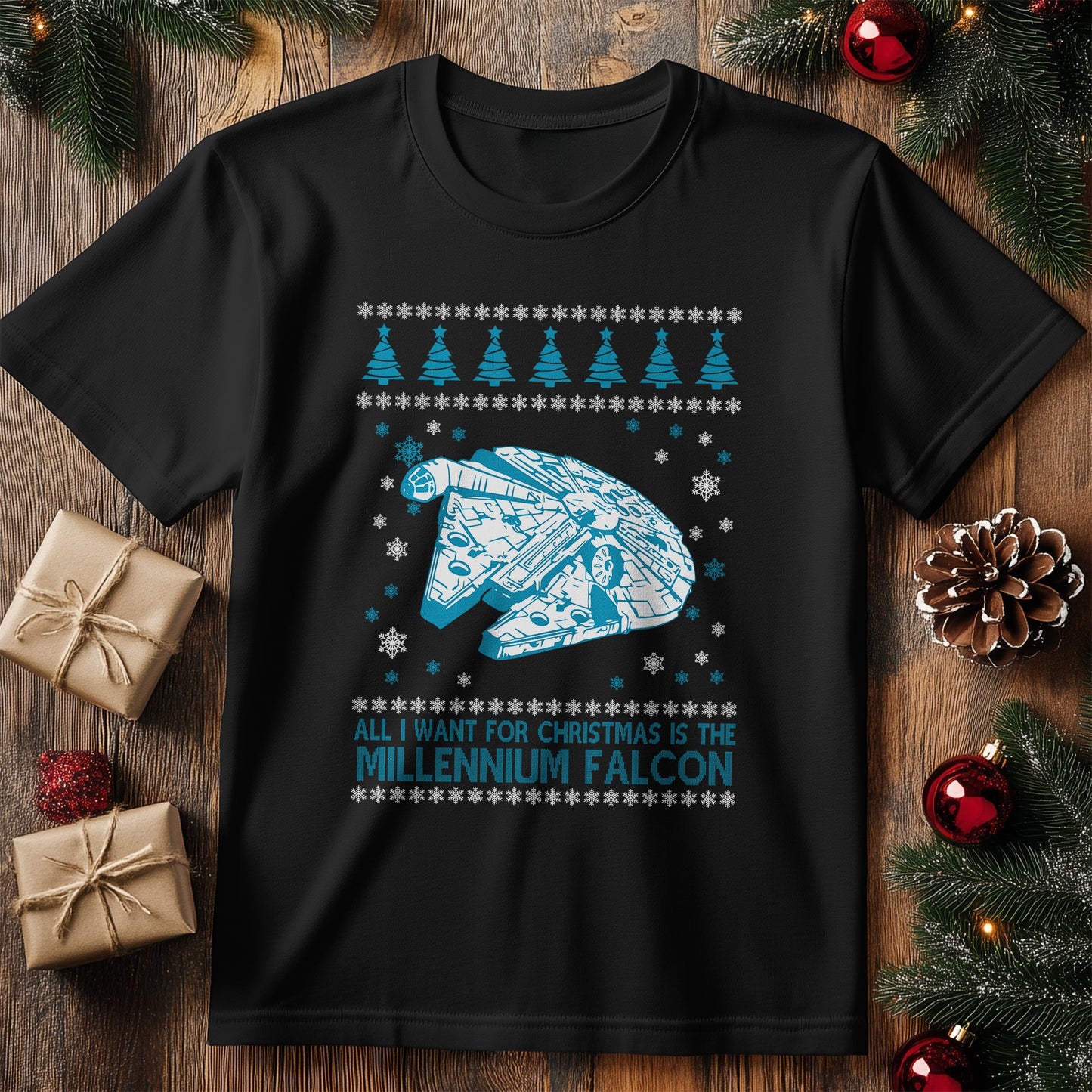 Millennium Falcon Christmas T-shirt