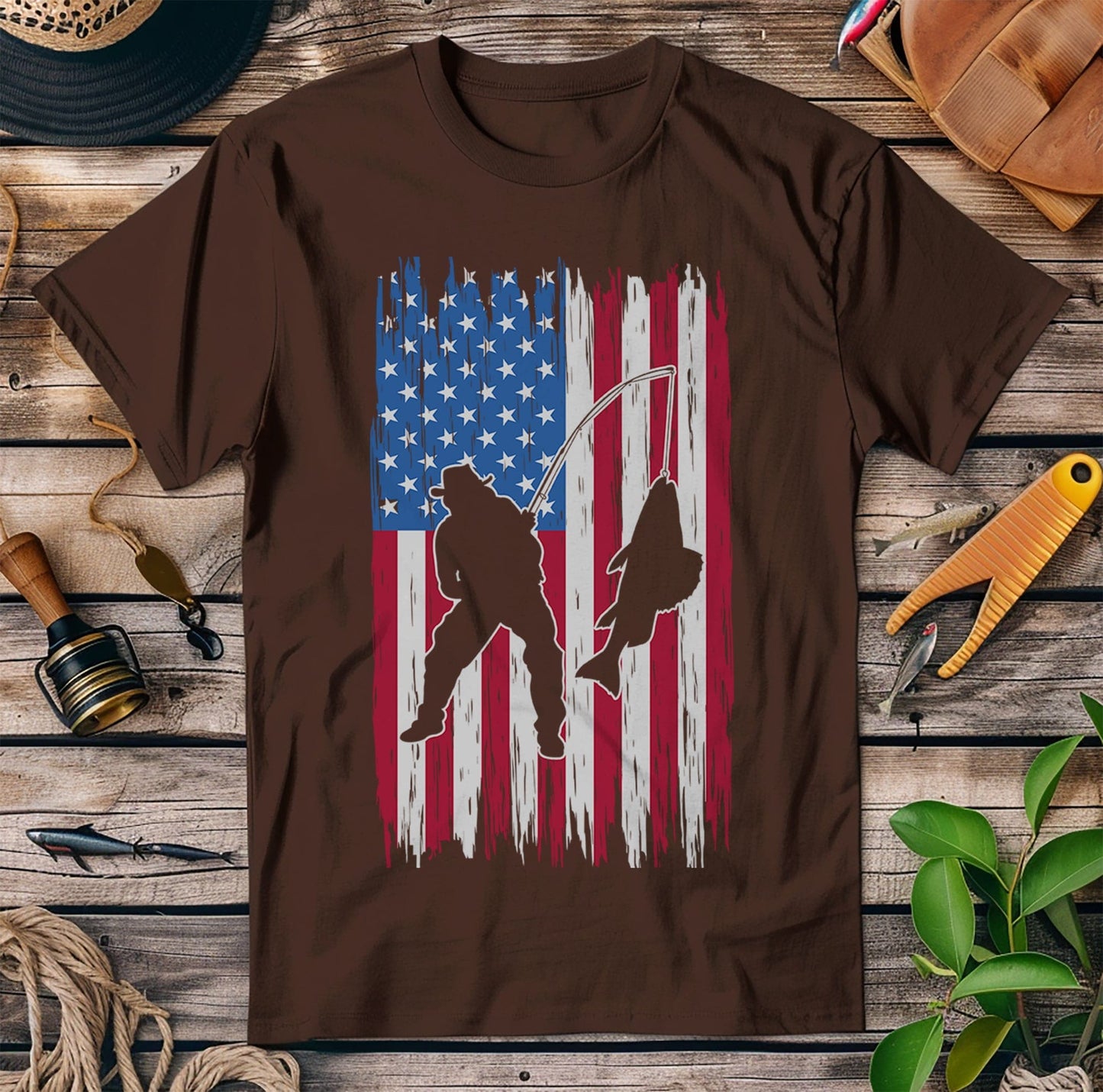 Fishing USA Flag T-Shirt