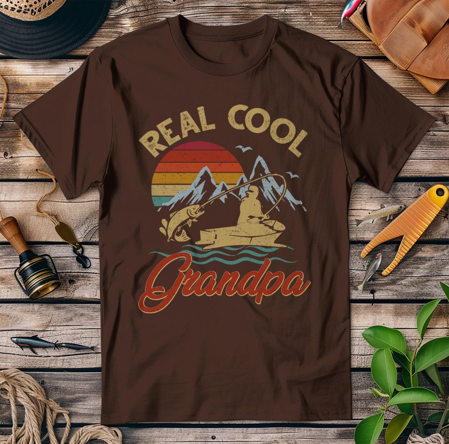 Real Cool Grandpa Fishing T-Shirt