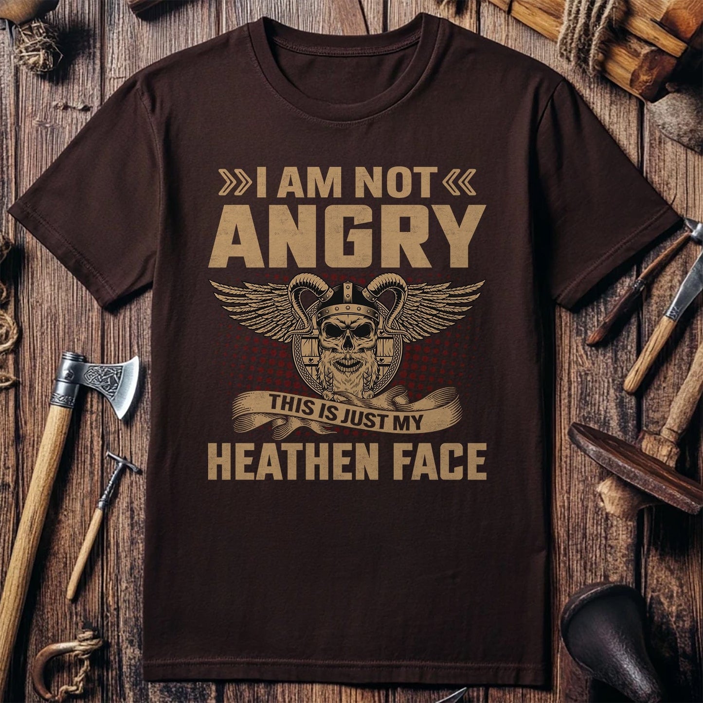 Angry Heathen Face T-shirt