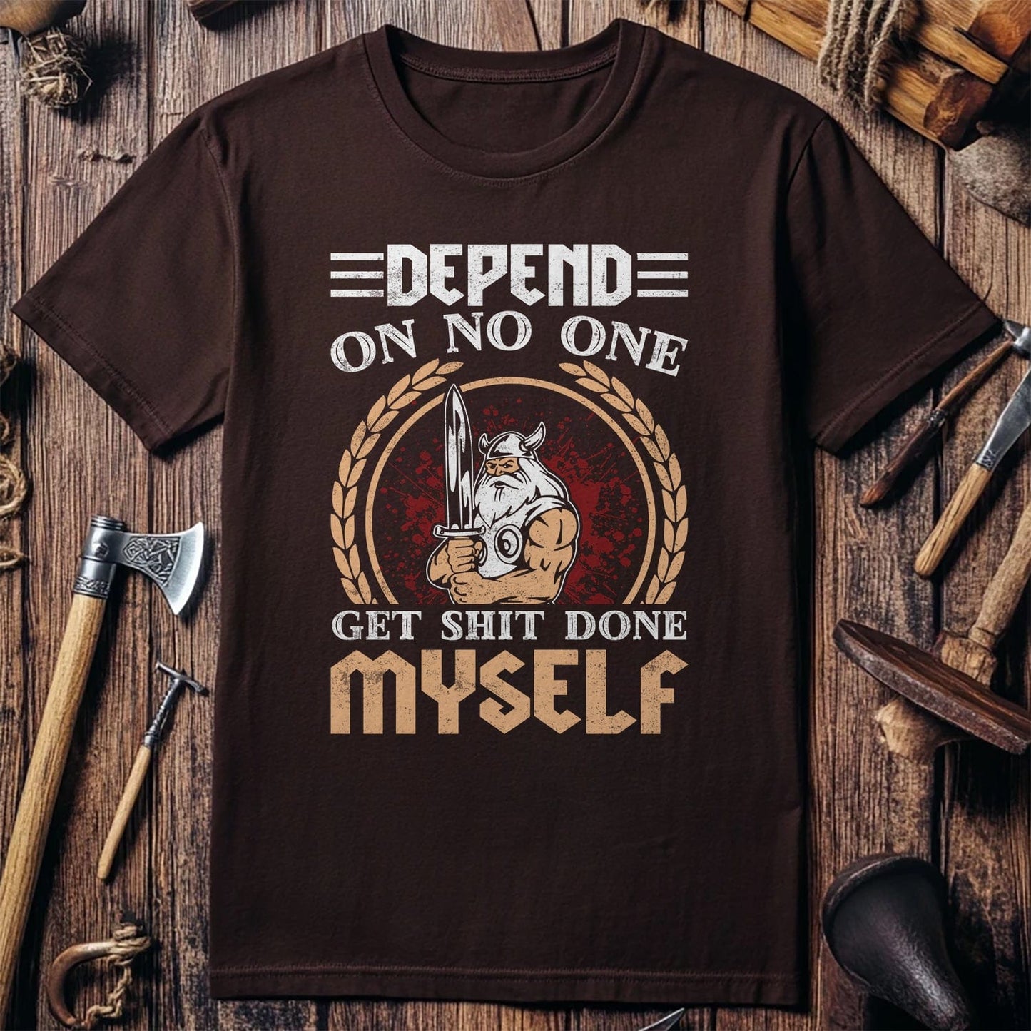 Depend On No One Viking T-shirt