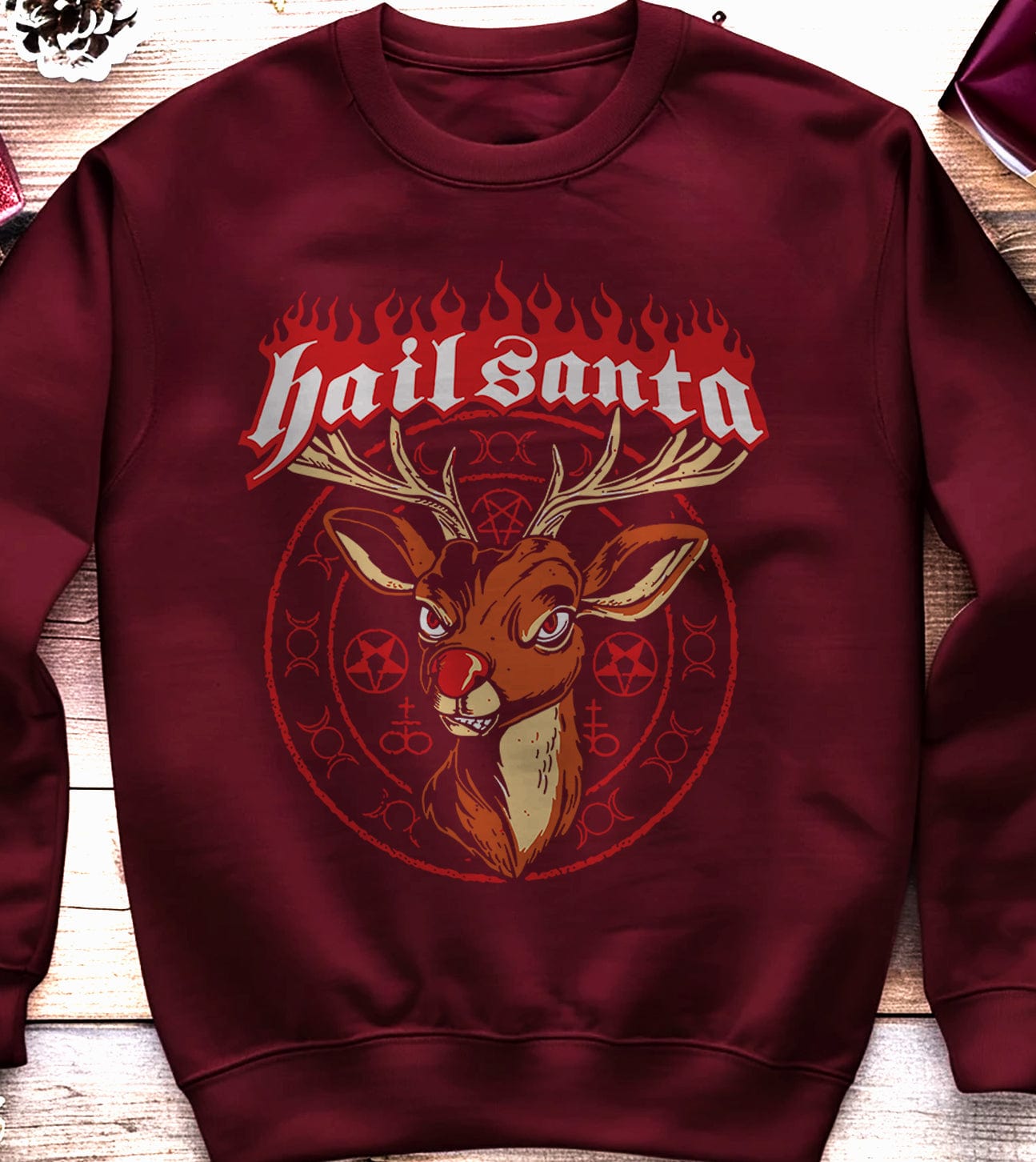 Hail Satan Reindeer sweatshirt
