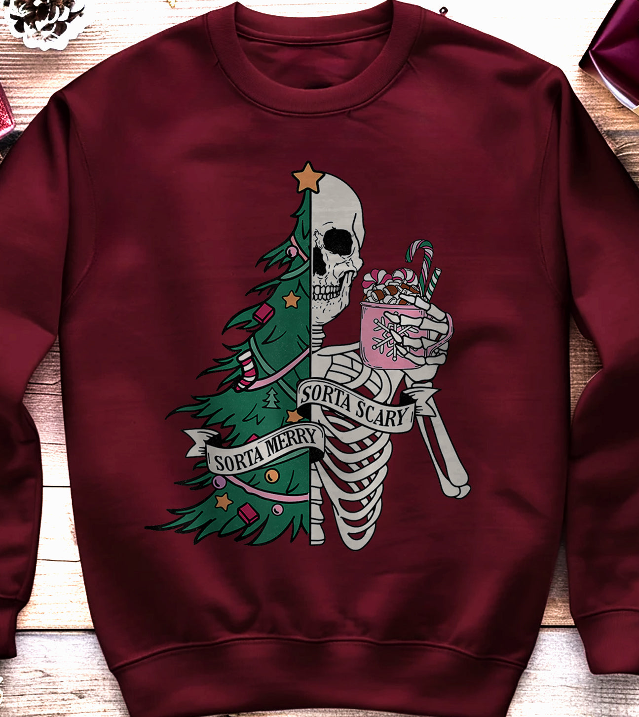 Sorta Merry, Sorta Scary Skeleton Sweatshirt