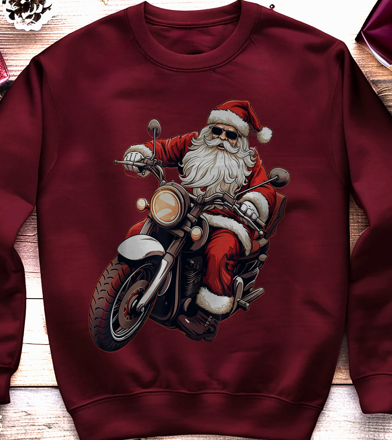 Santa's Sleigh Upgrade: Motorcycle Biker Sweatshirt