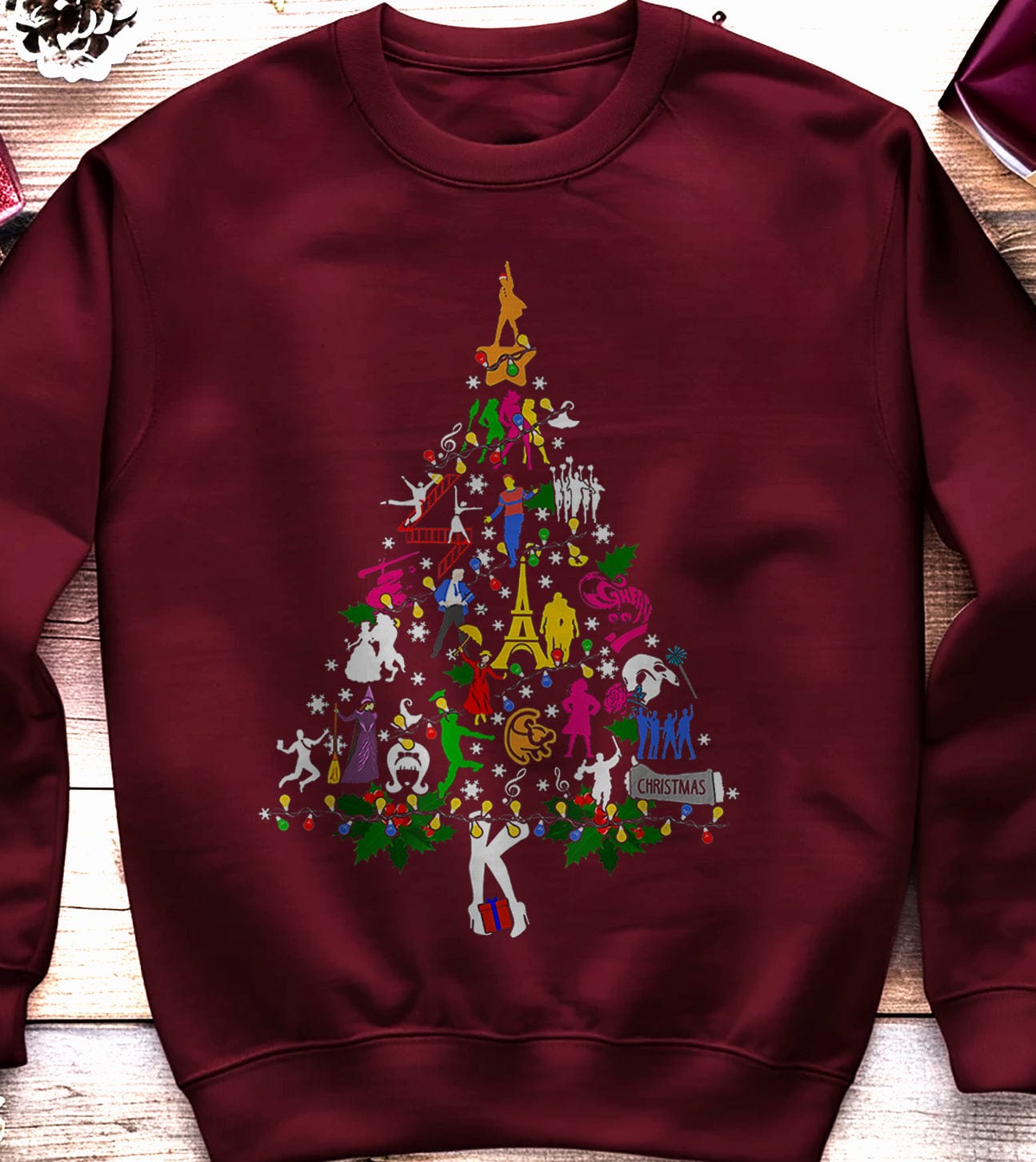 Broadway Musical Theatre Christmas Tree Sweatshirt