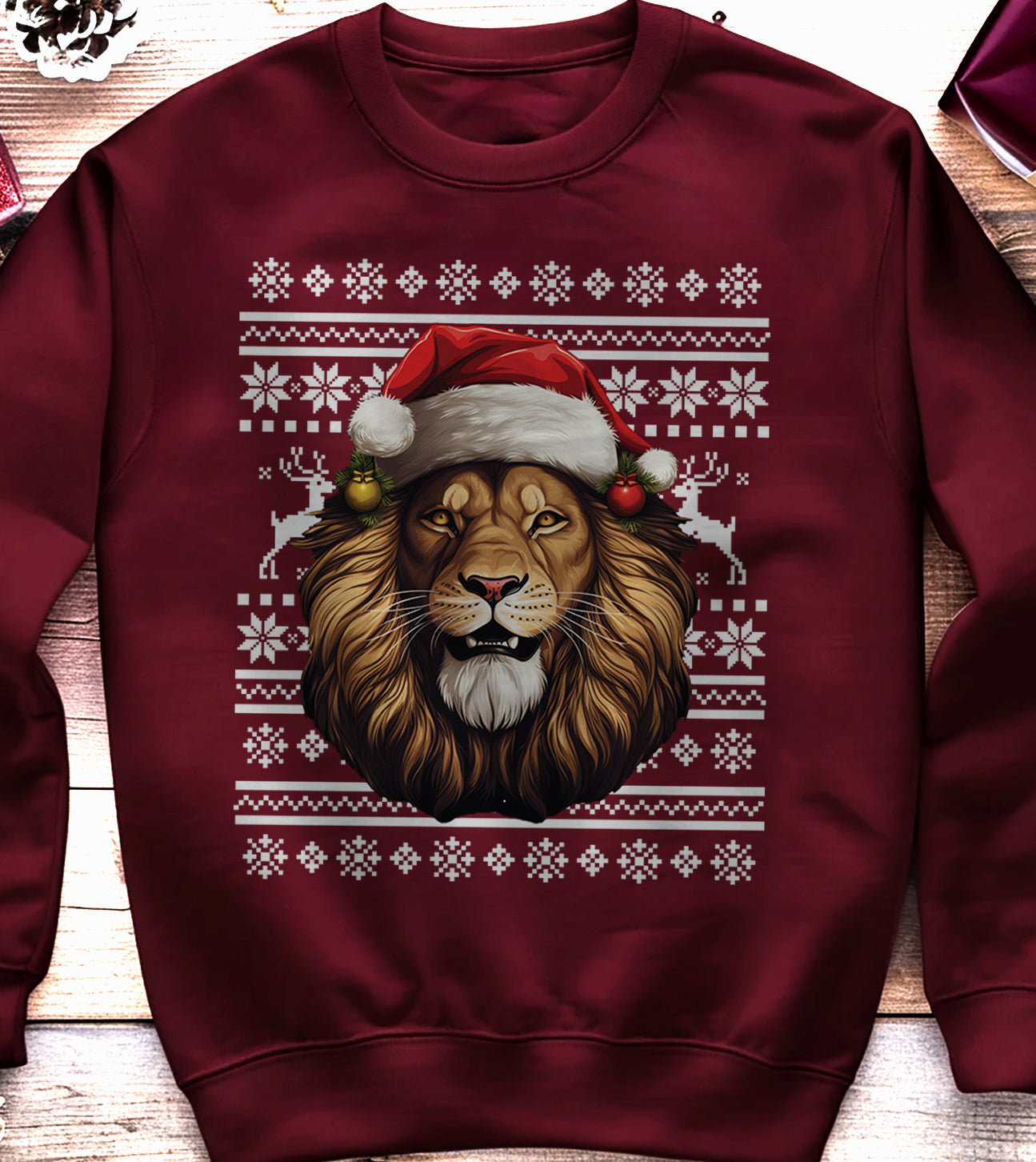 Lion Santa Hat Sweatshirt