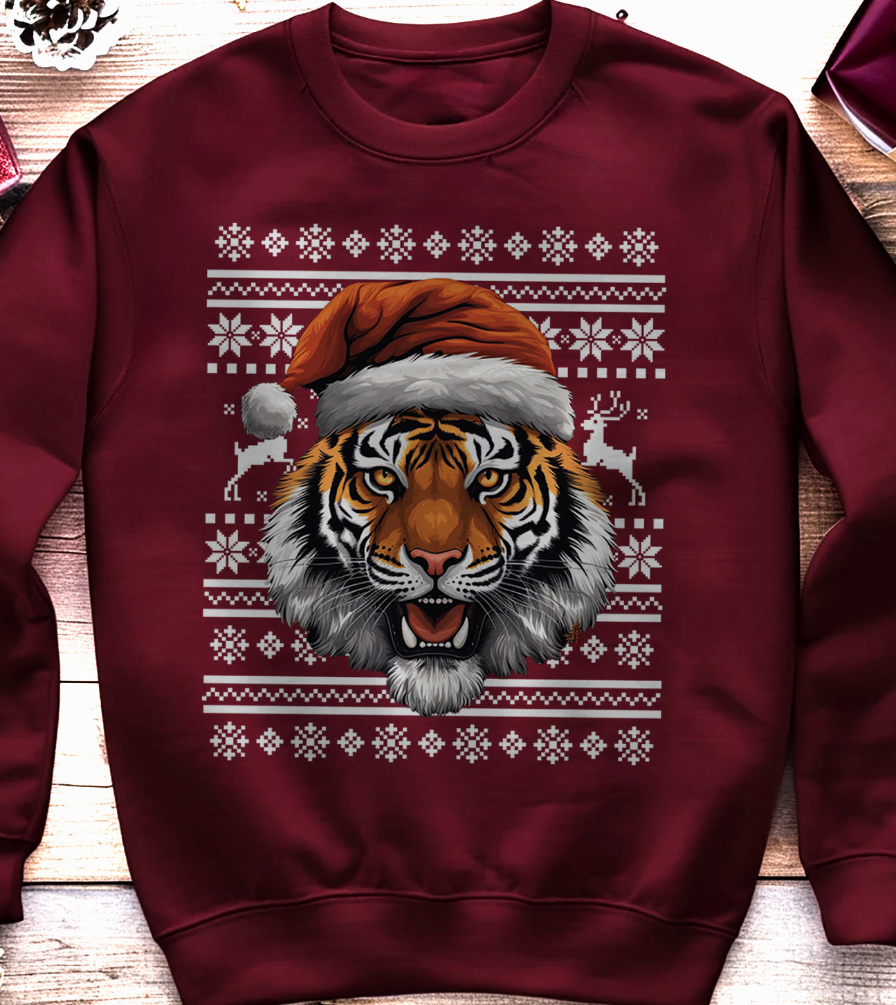 Tiger Santa Hat Sweatshirt