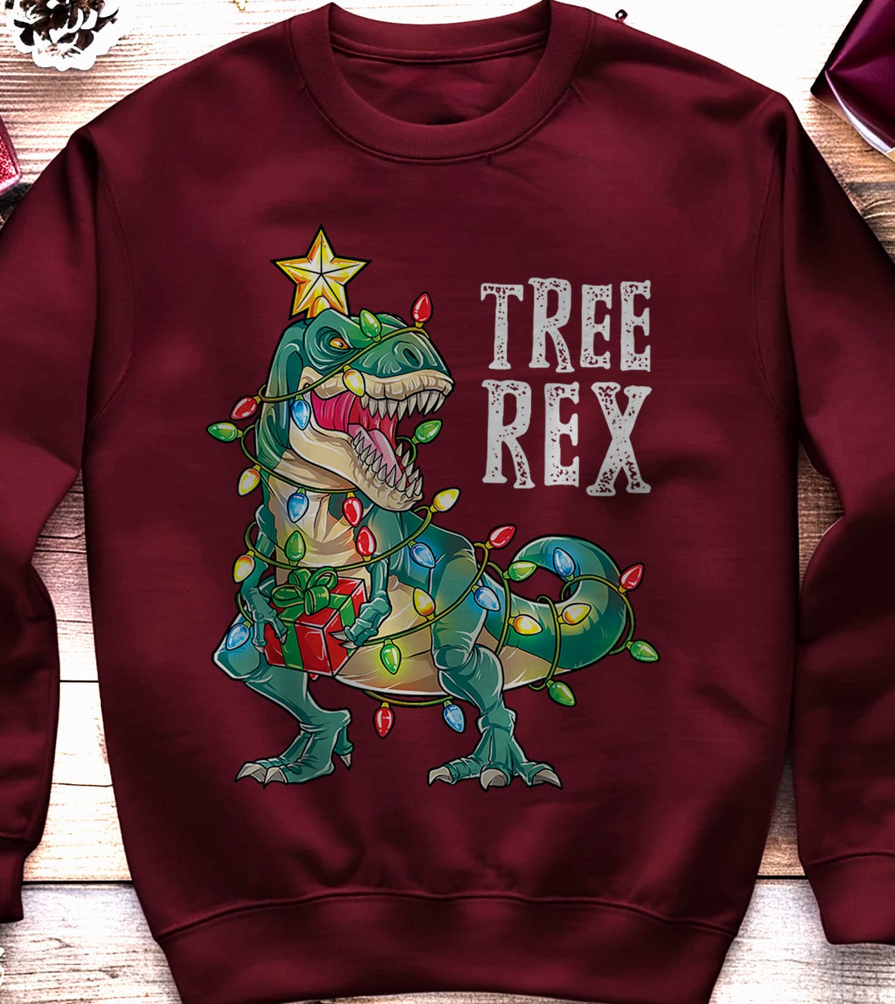 Dinosaur Christmas Tree Rex Sweatshirt