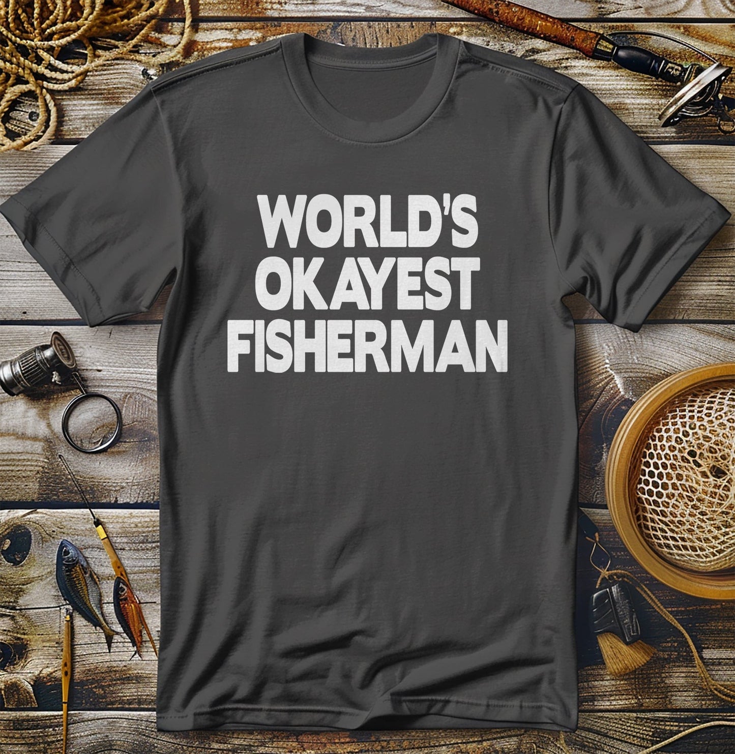 Worlds Okayest Fisherman T-Shirt