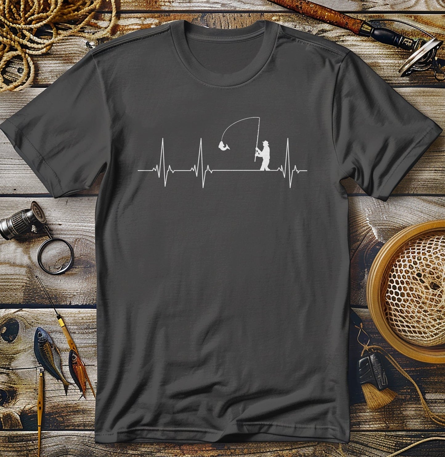 Fishing Heart Beat T-shirt