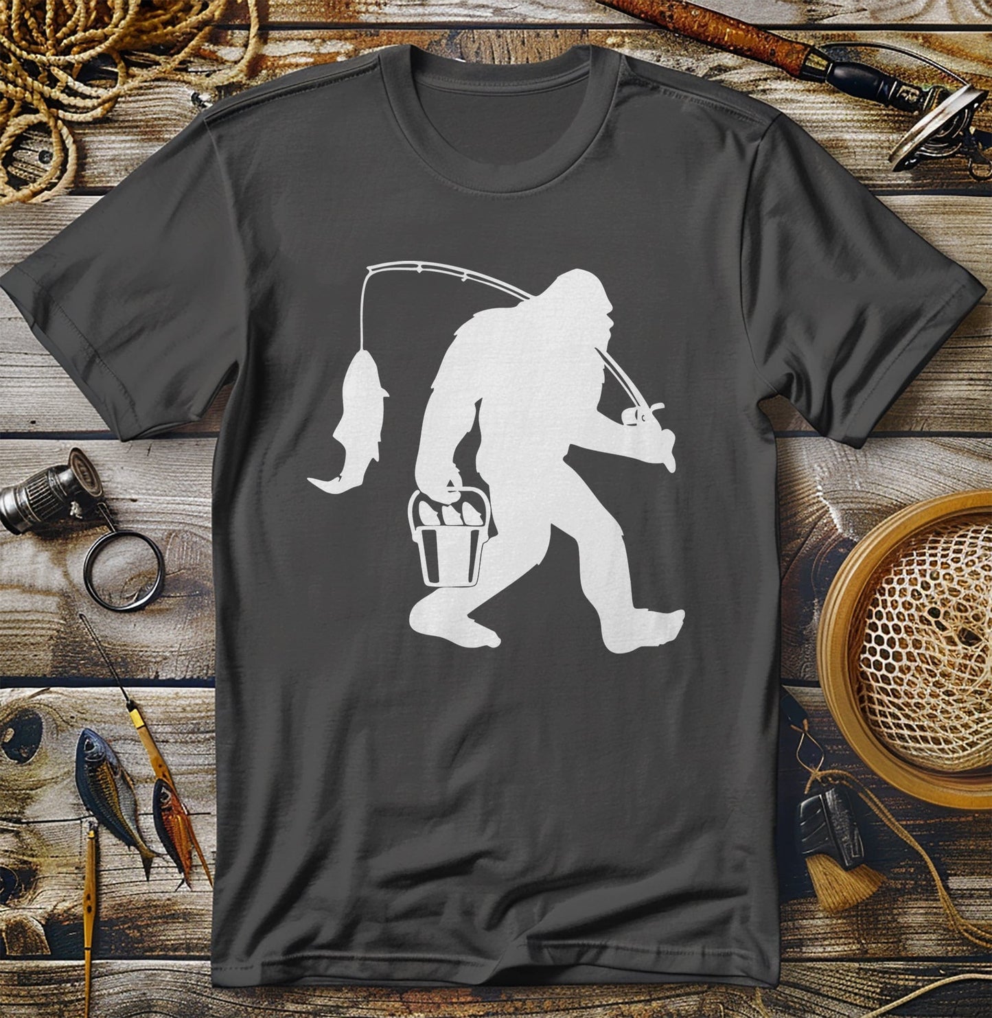 Bigfoot Fishing T-Shirt