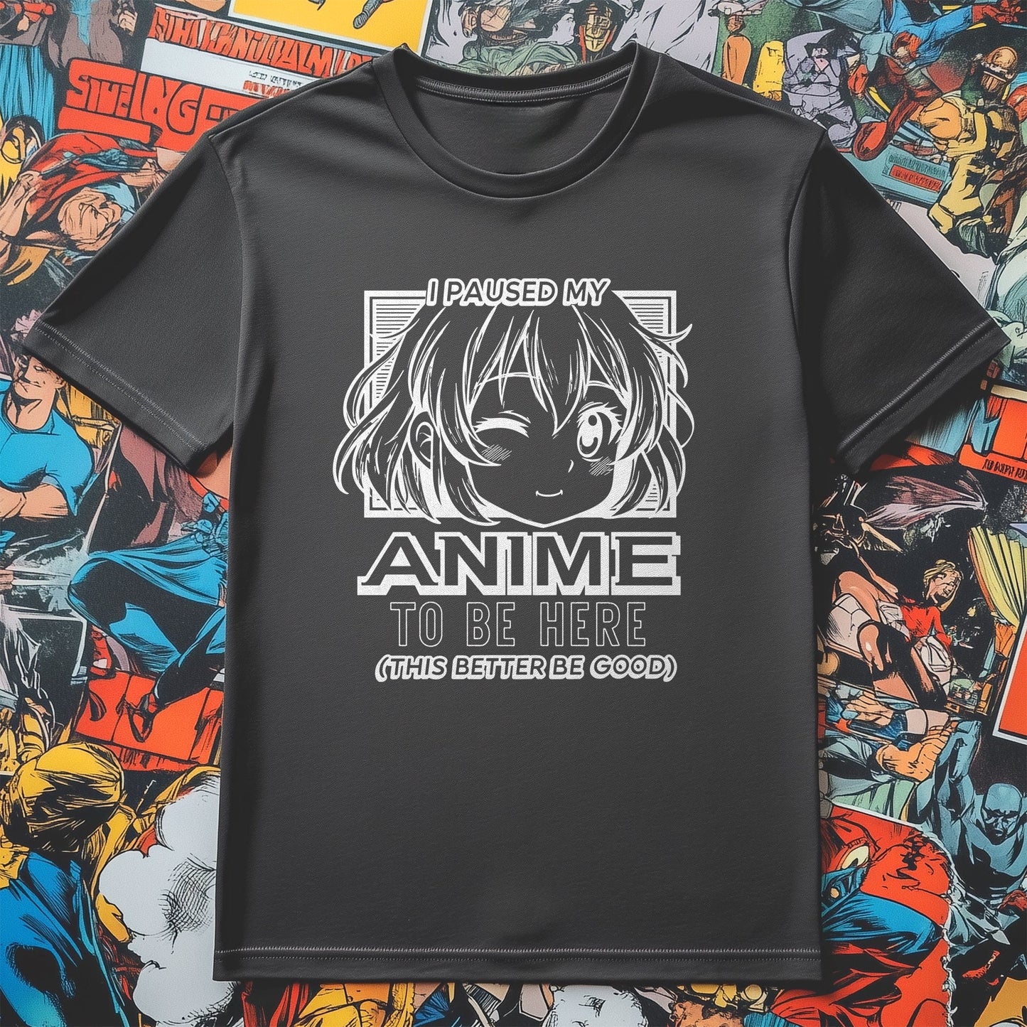 Paused Anime 7 T-Shirt - Funny &