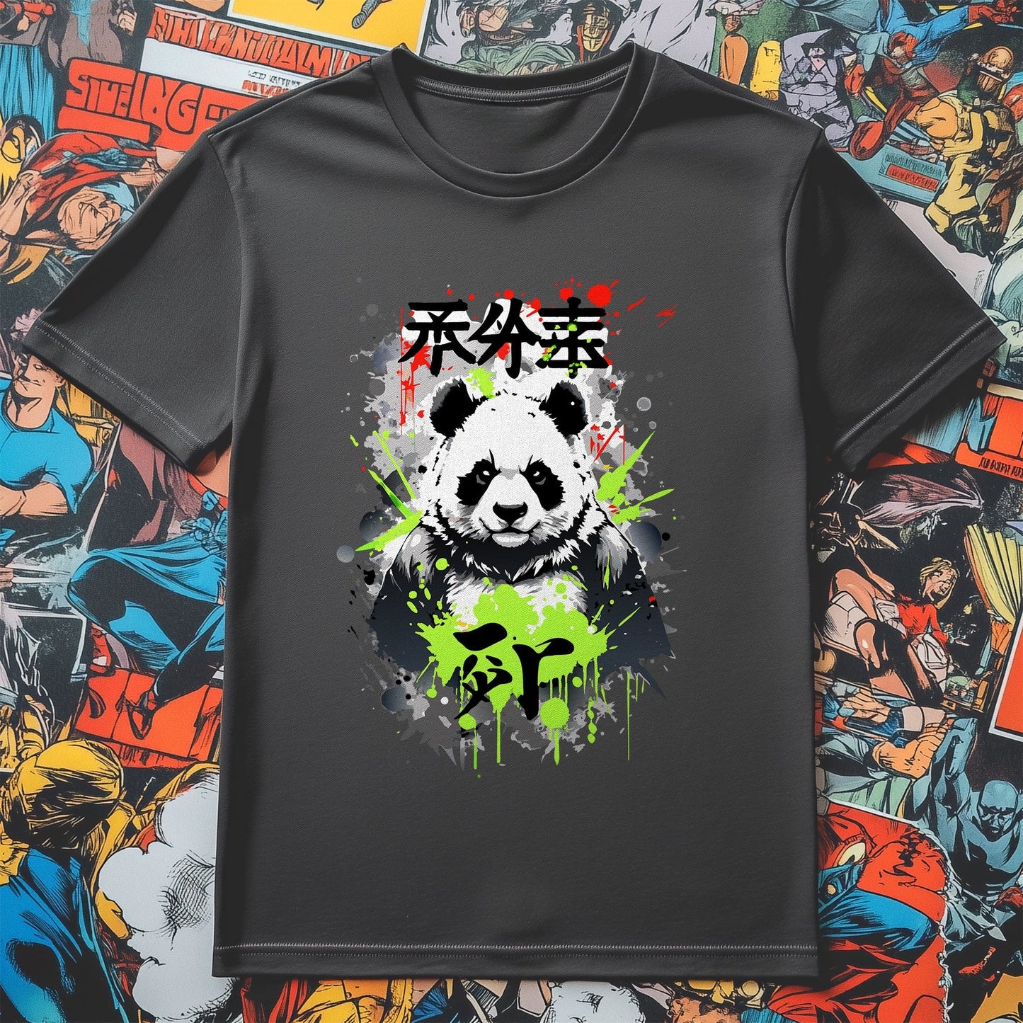Ink Splatter Panda Anime T-Shirt