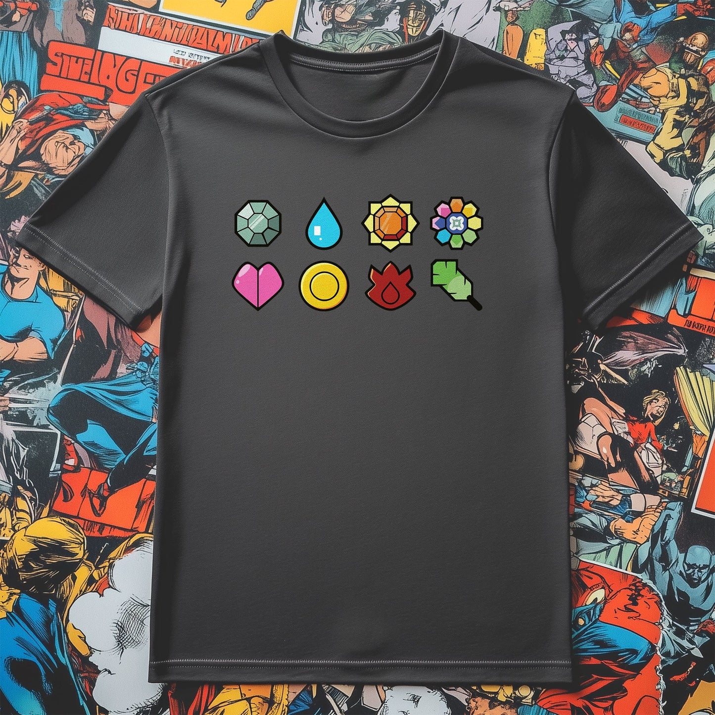 First 8 Badges T-Shirt - Level Up