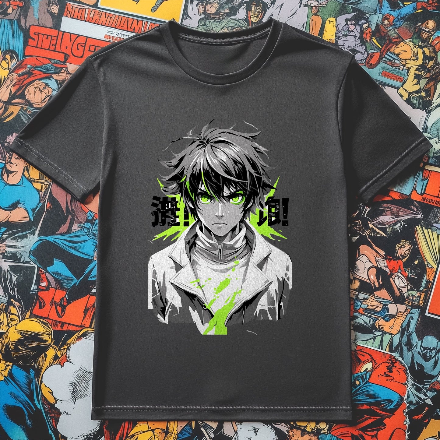 Green Eyes Anime Character T-shirt