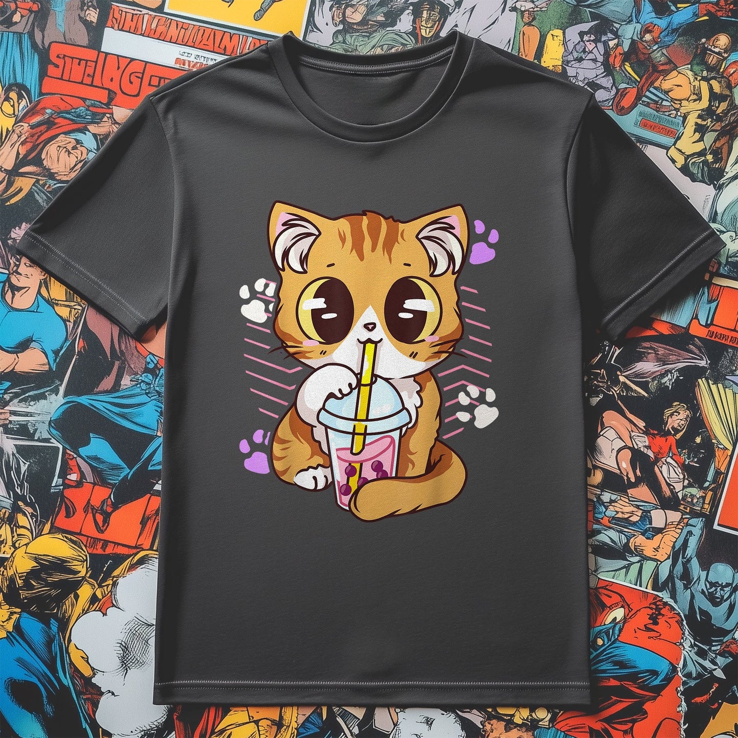 Cute Kawaii Cat Boba T-shirt