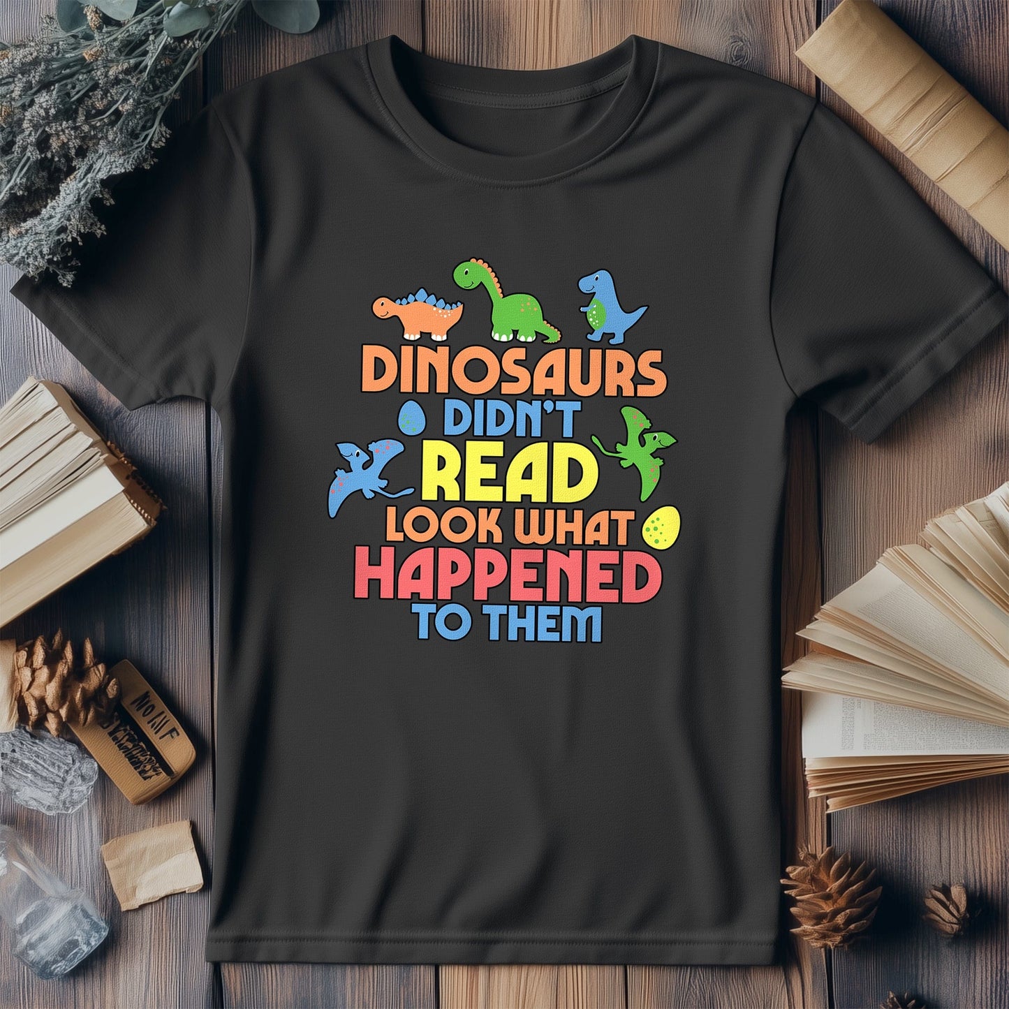 Dinosaurs Didn't Read Kids Tee