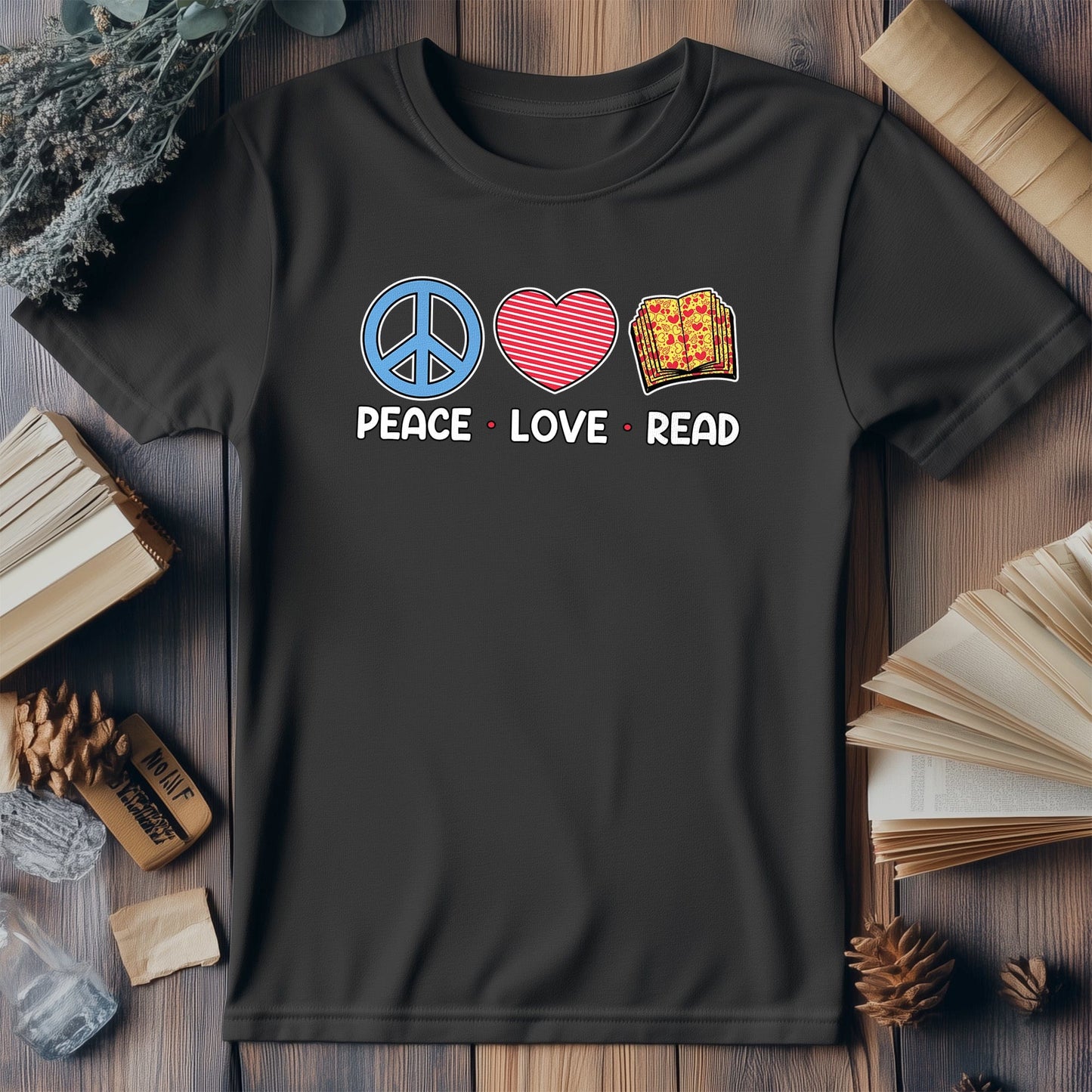 Peace Love Read T-shirt