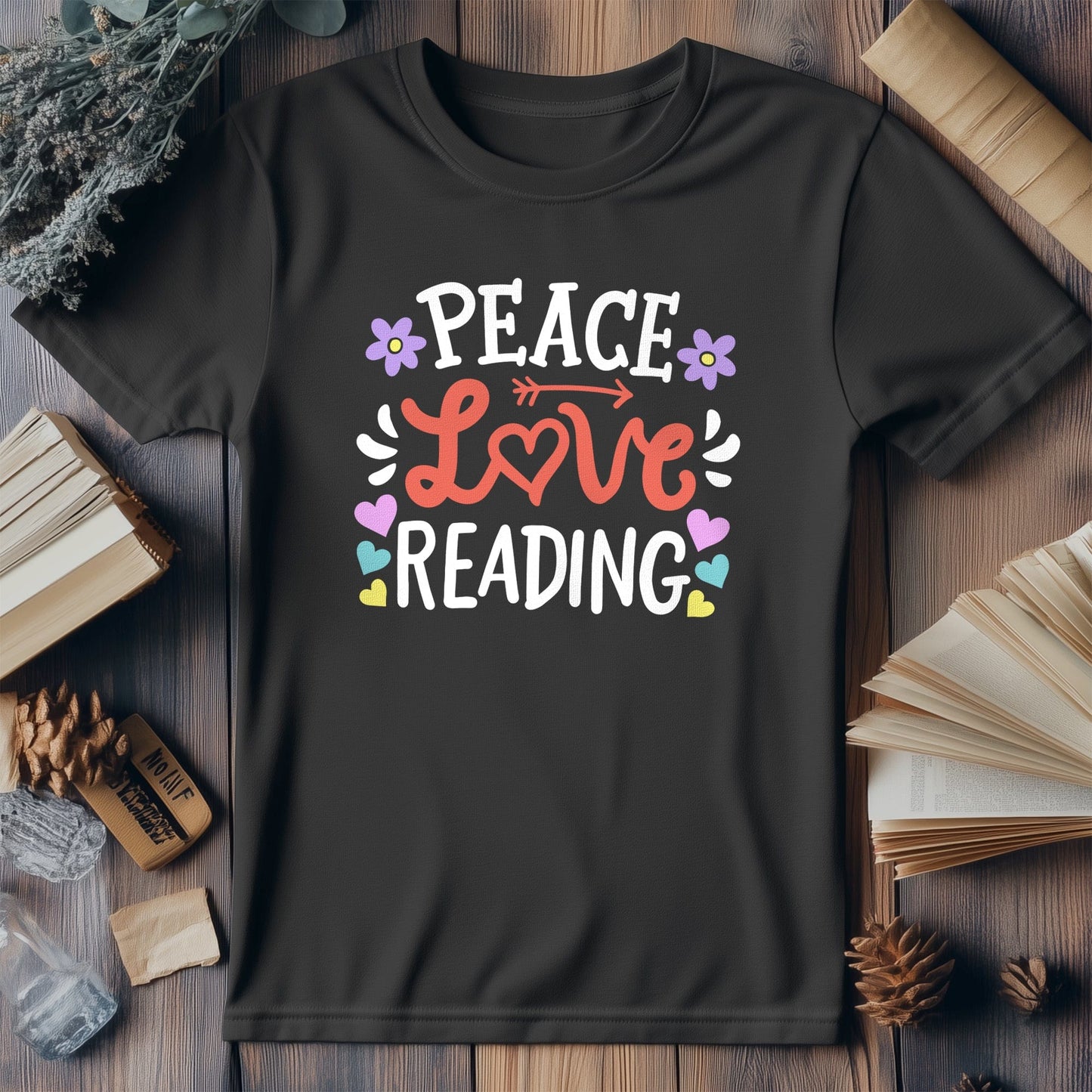 Peace, Love & Reading Kids Tee