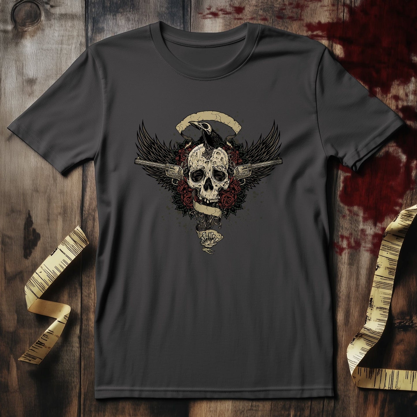 Gun Skull crow T-Shirt