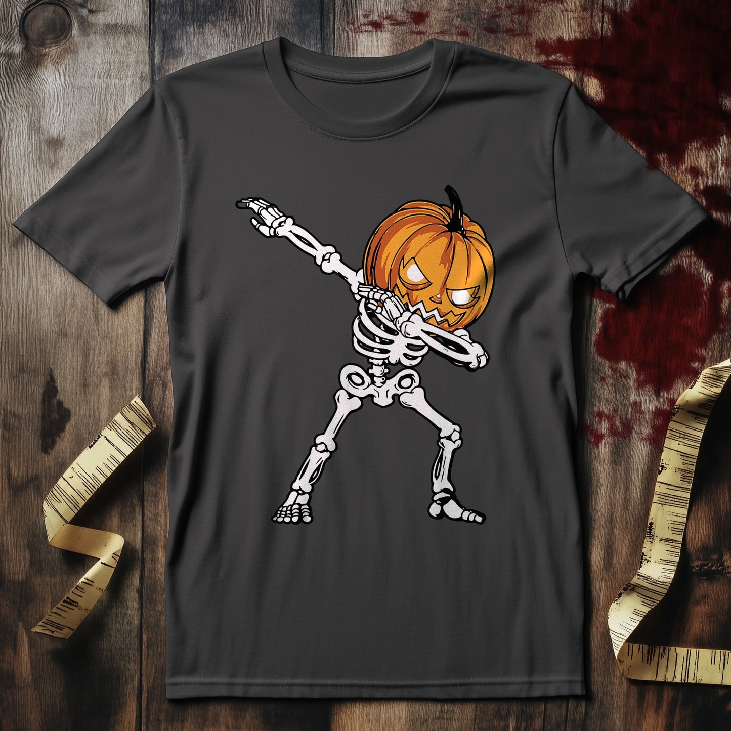 Pumpkin Dabbing Skeleton T-Shirt ‚Äì