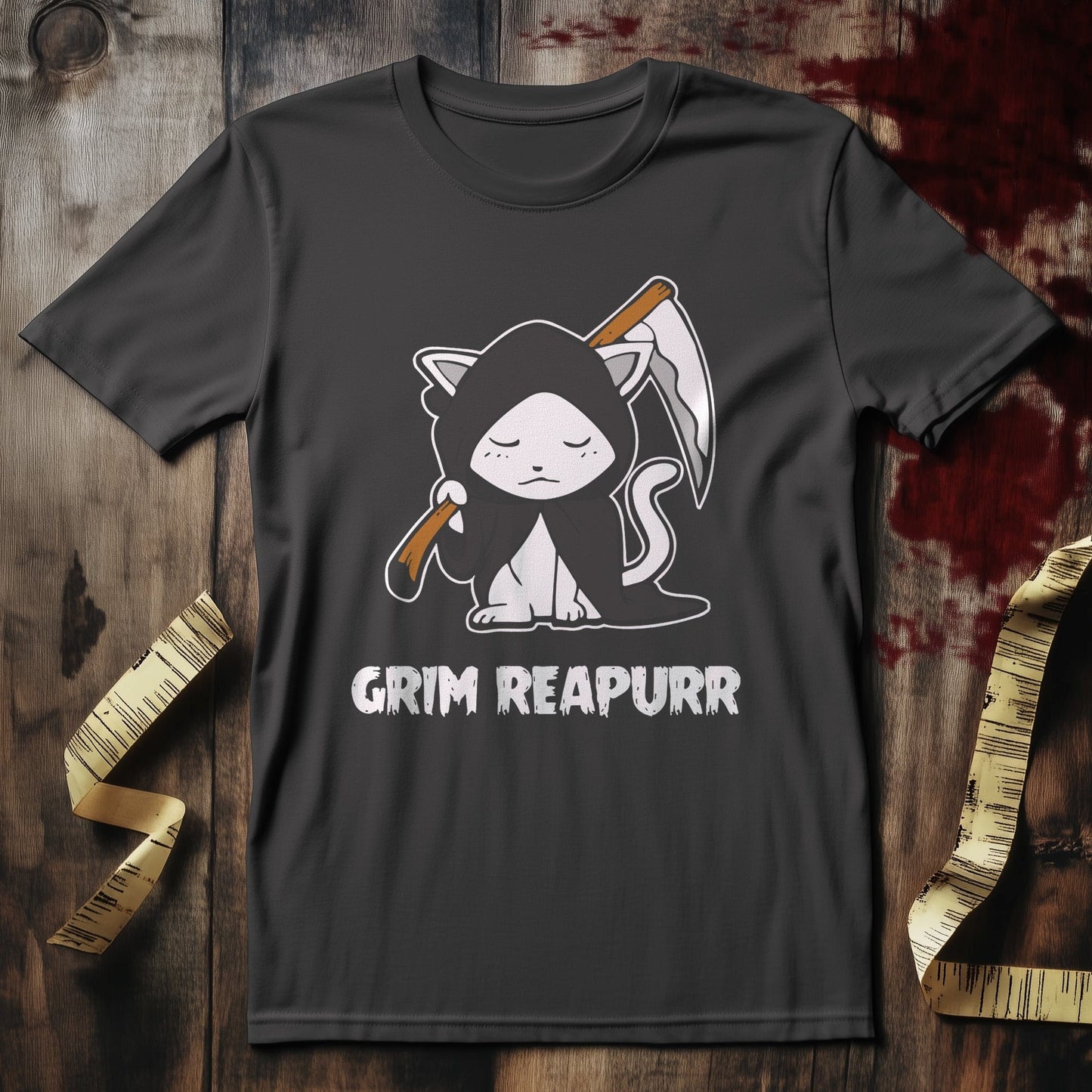 Grim Reapurr Cat Scythe T-Shirt