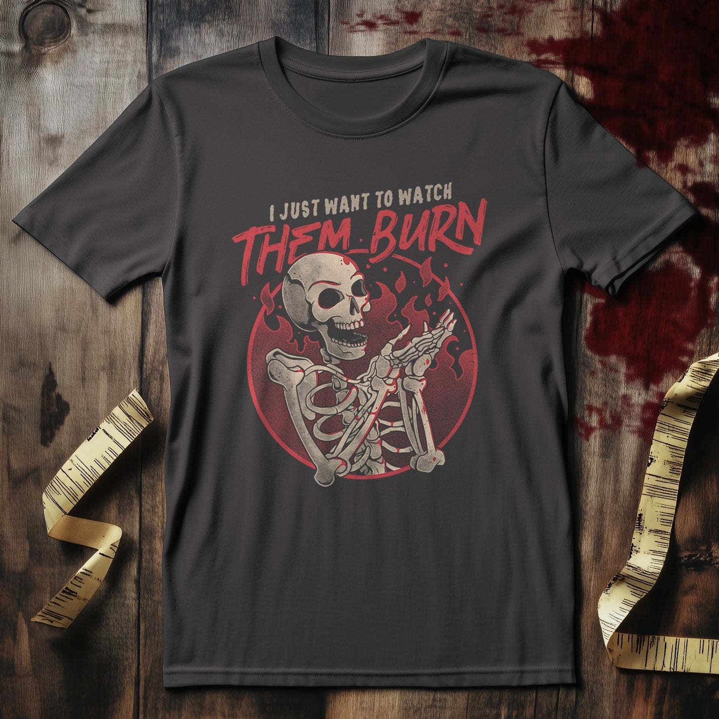 Cool Skull Watch Them Burn T-Shirt