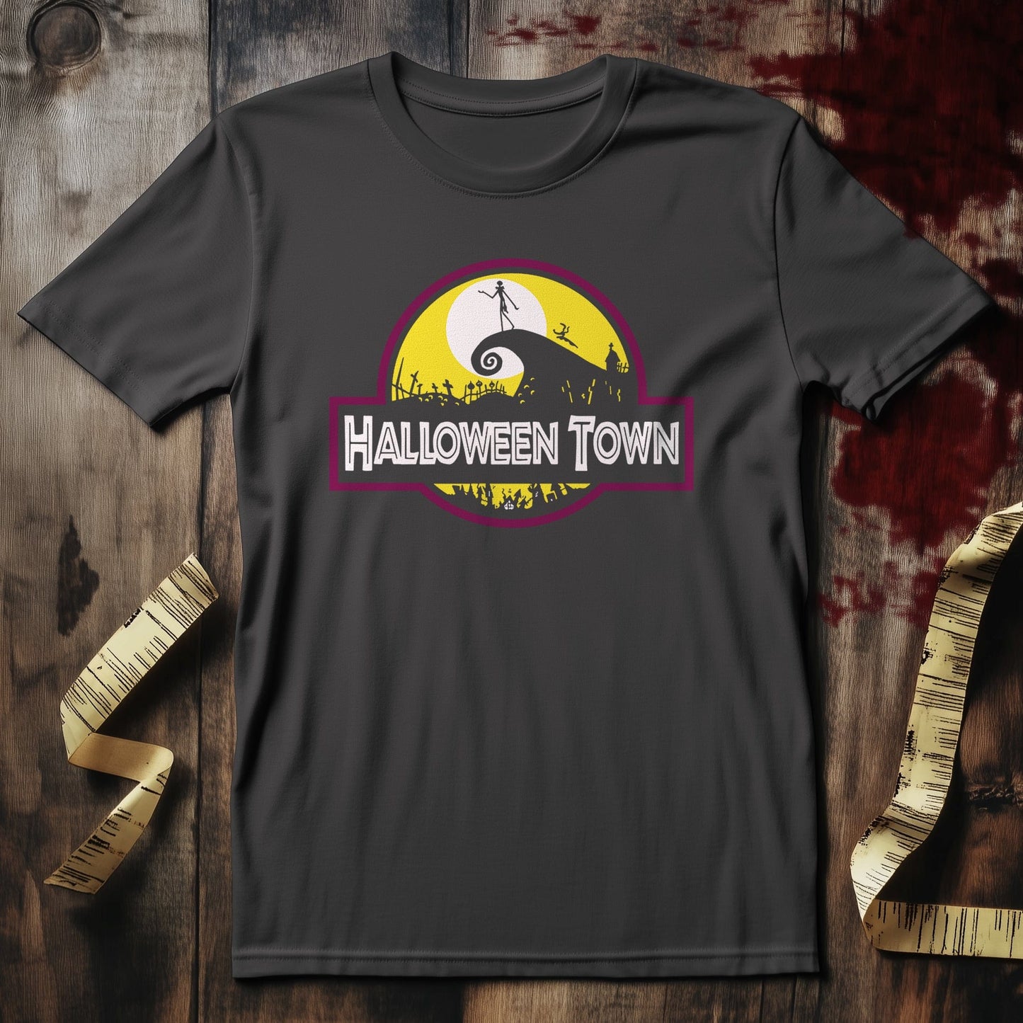 Spooky Jurassic Park Skull & Crossbones Tee