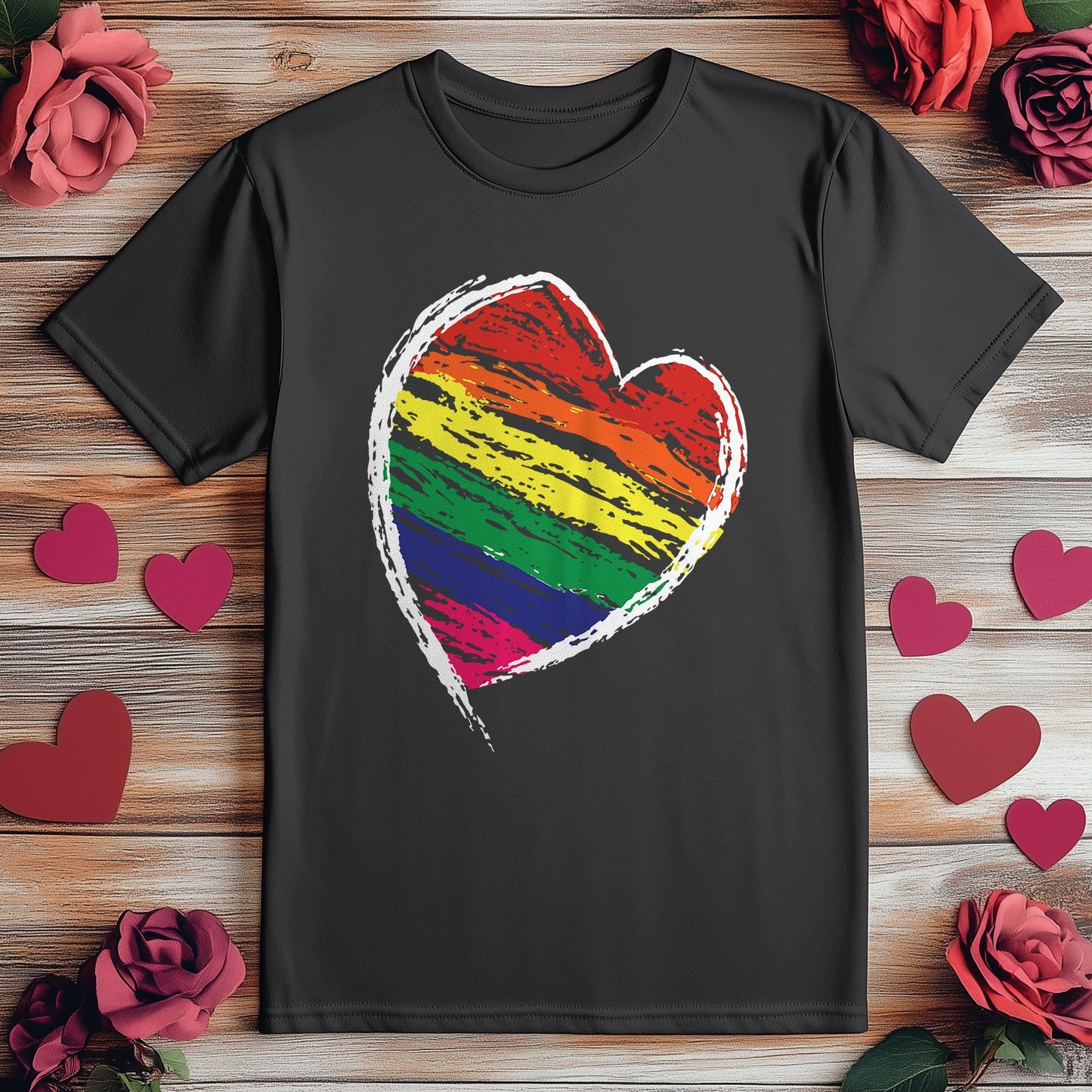 LGBTQ Sketched Heart T-Shirt