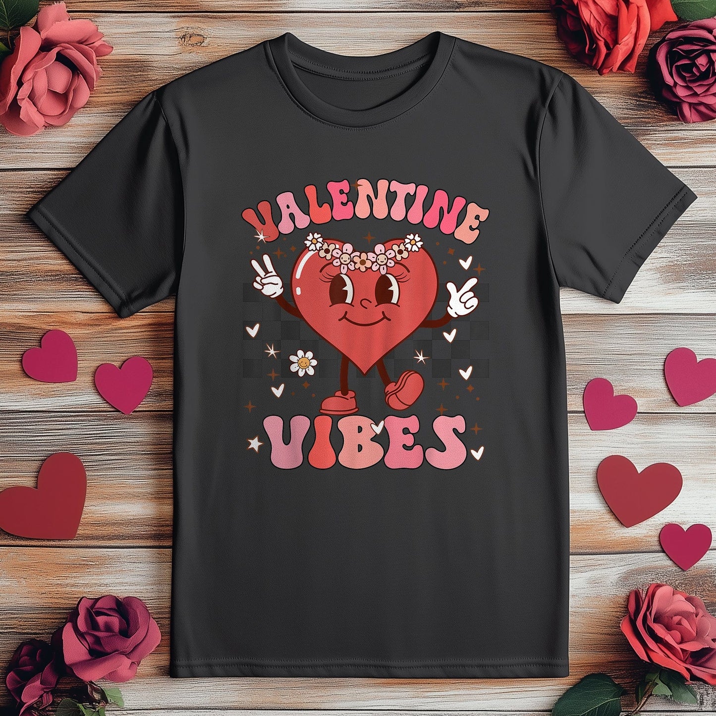 Groovy Valentine Vibes T-Shirt for Girls