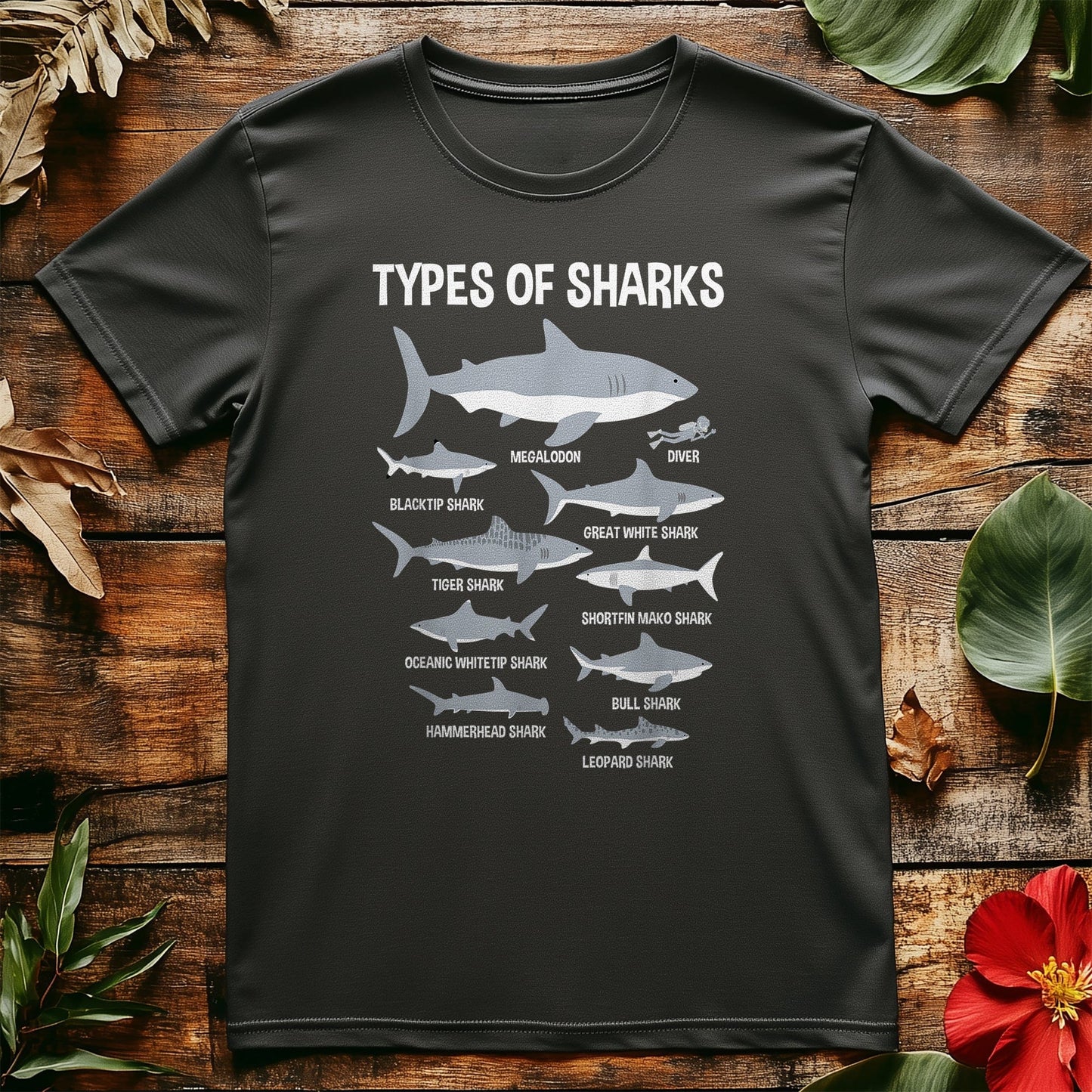 9 Types of Sharks T-shirt