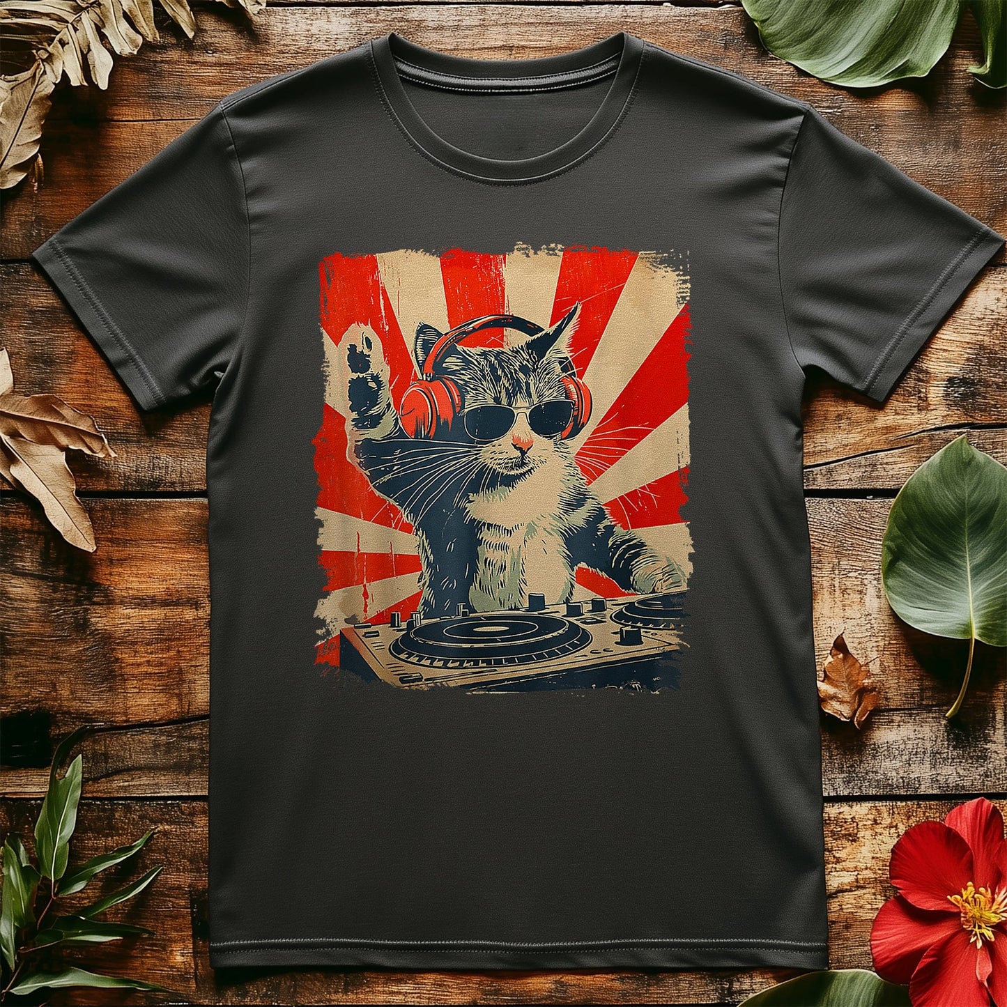 DJ Cat Disco Sound Tech T-shirt