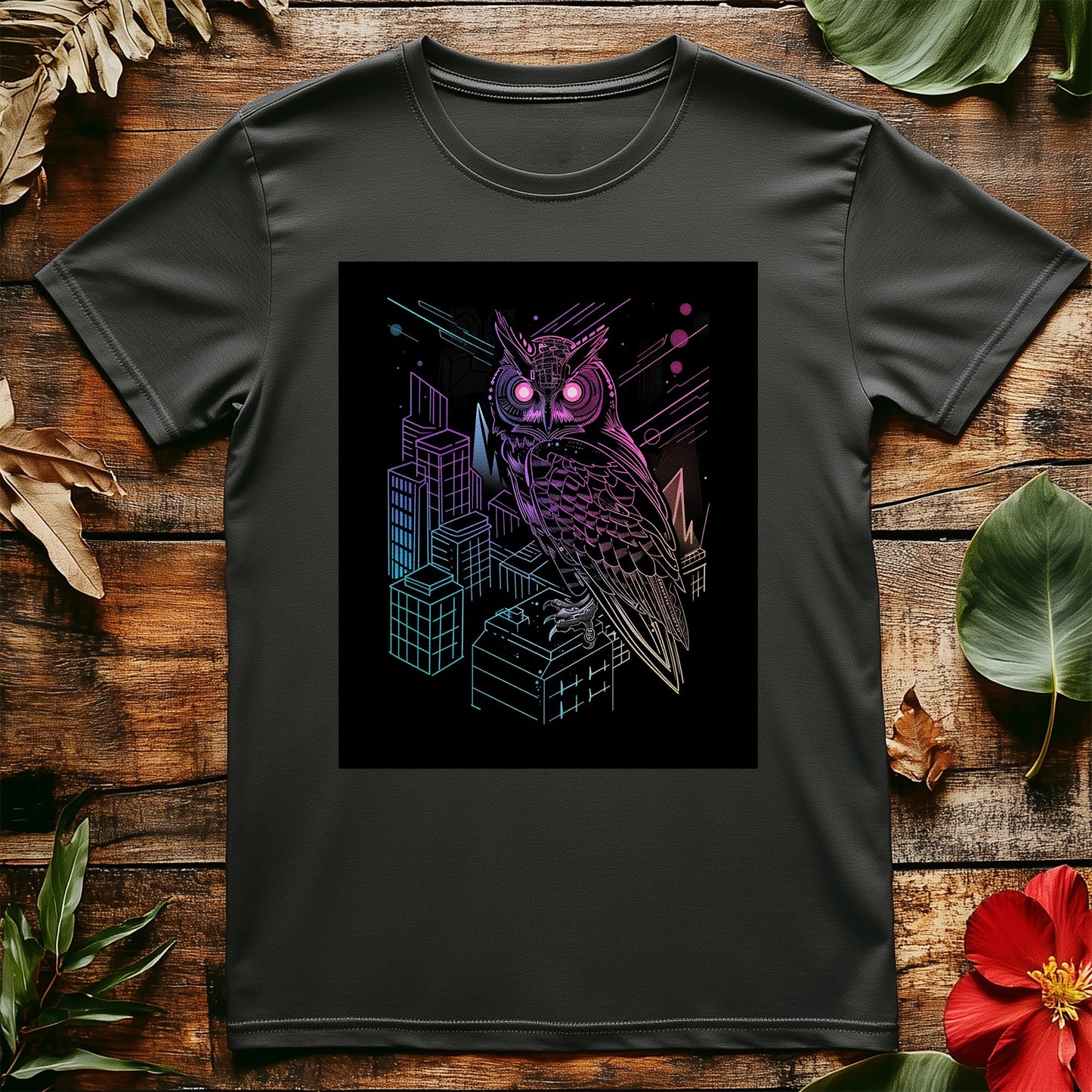 Neon Owl T-shirt - Stay Wise and