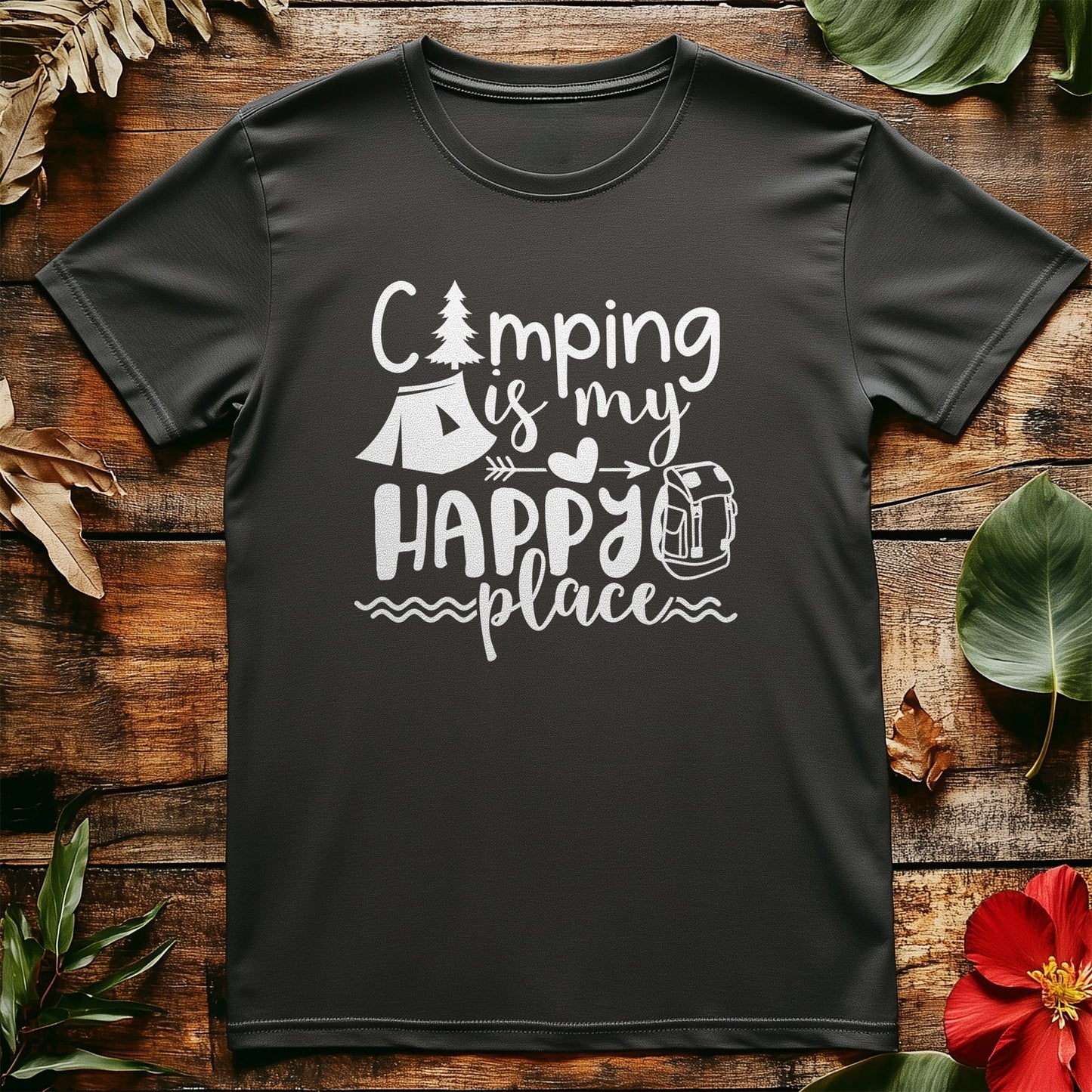 Camping Is My Happy Place T-Shirt - Style001