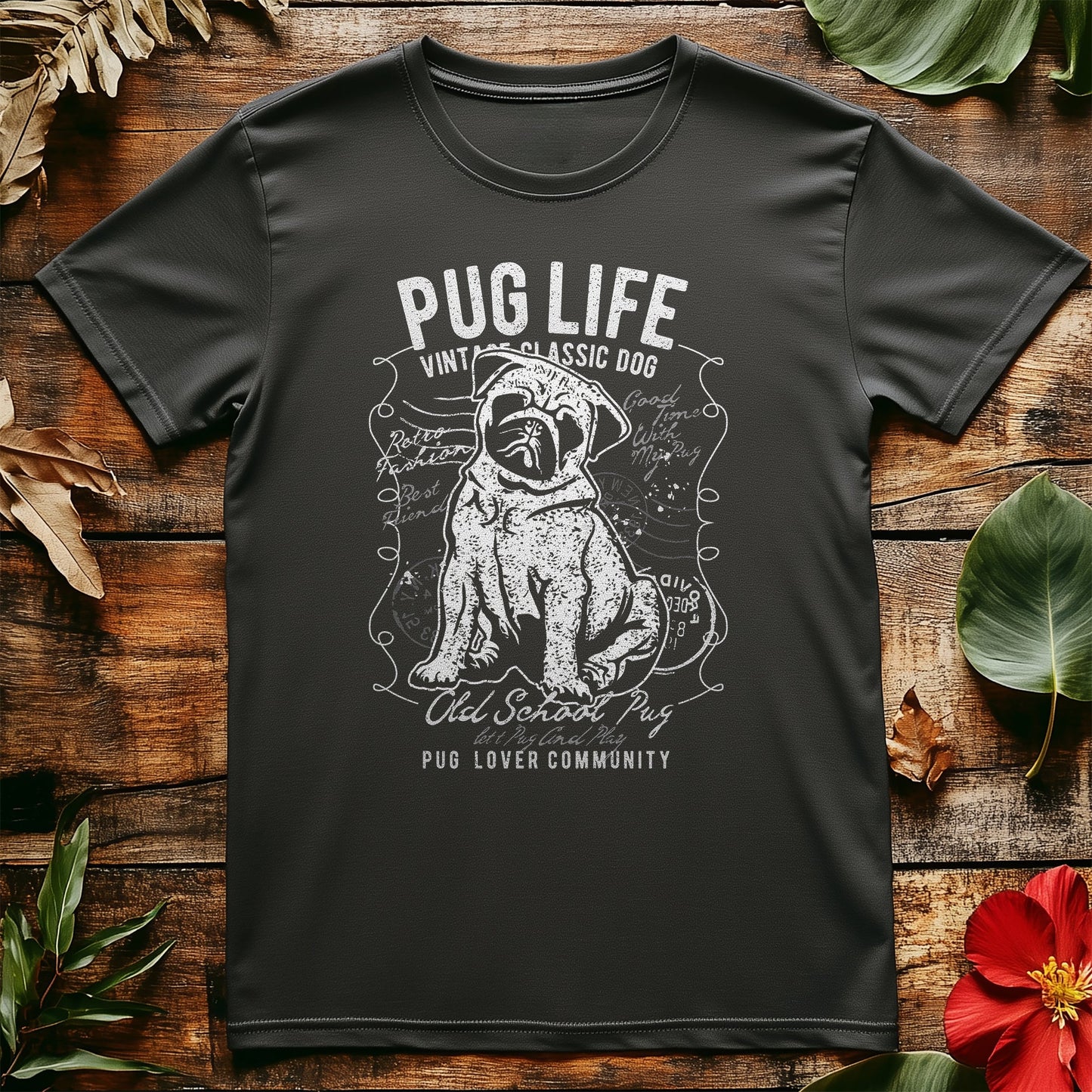 Pug Retro Old School T-Shirt -