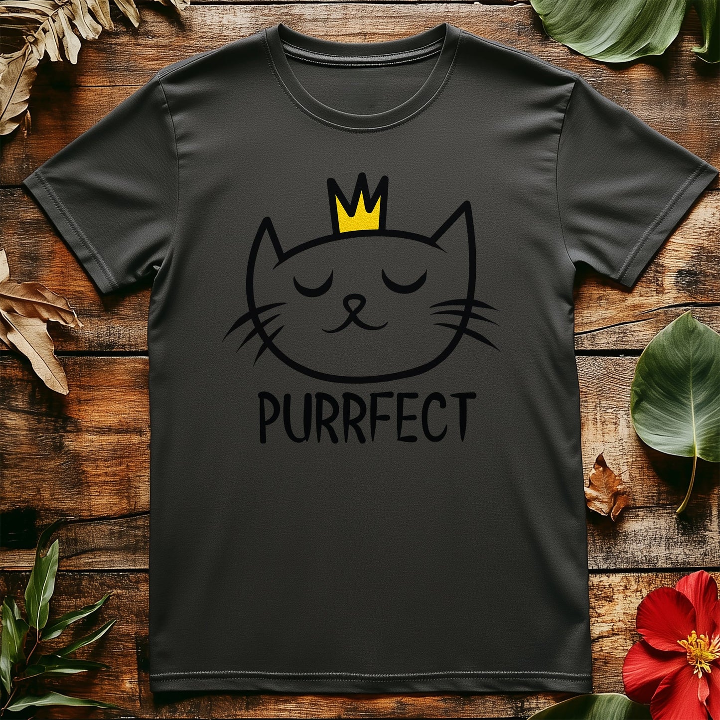Purrfect Crown Cat T-shirt - Royal
