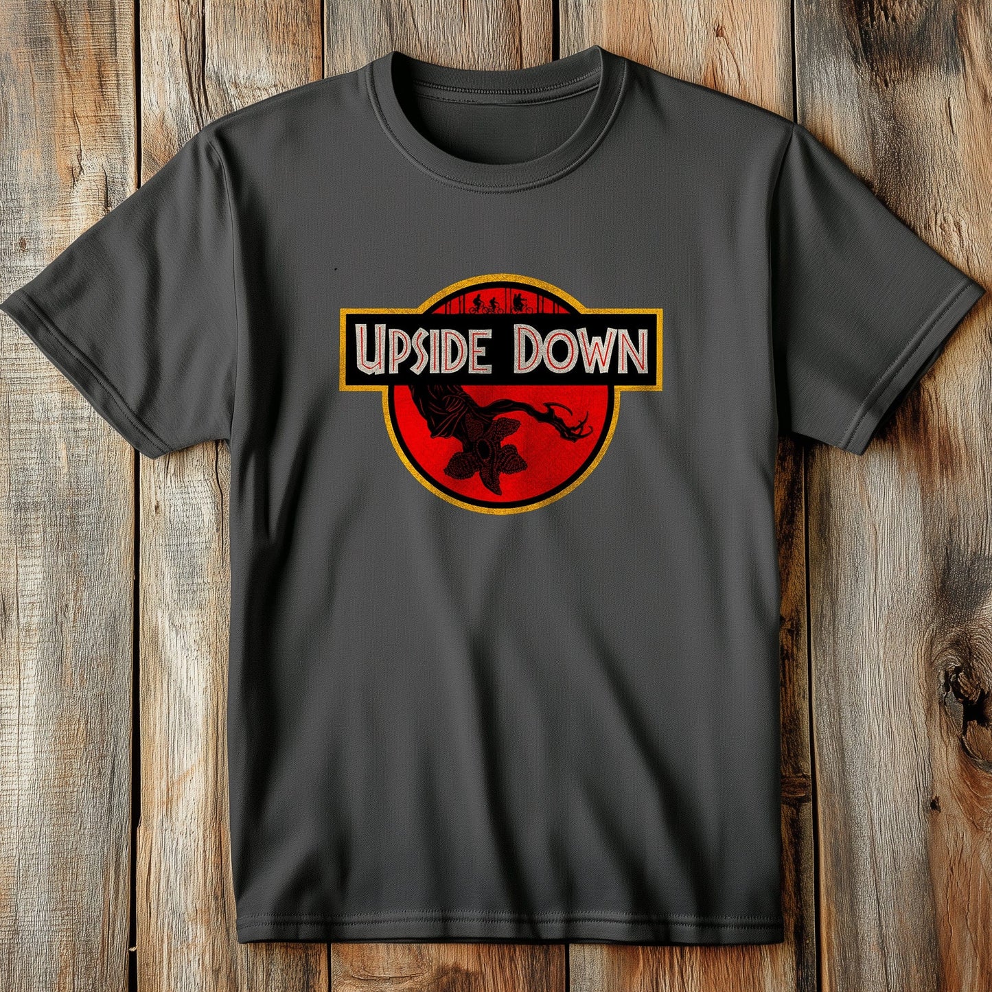 Upside-Down Park Dinosaur T-Shirt