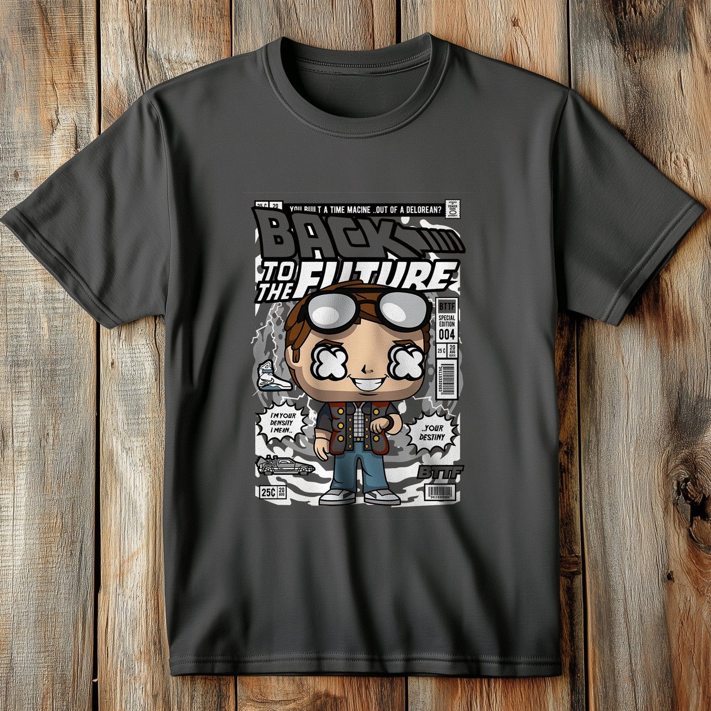 Marty BTTF Comic Cover T-shirt