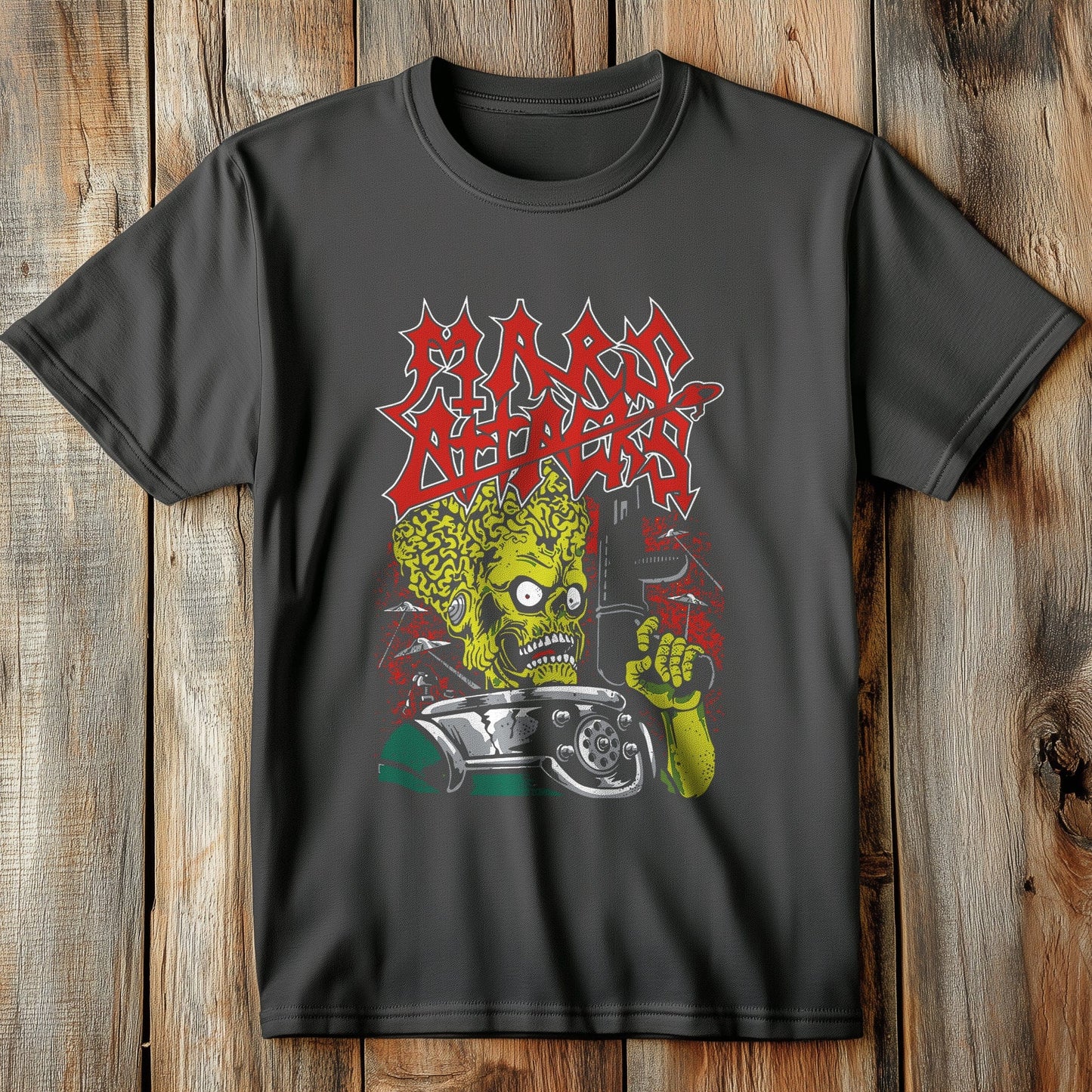 Aliens Attack Mars Retro T-shirt