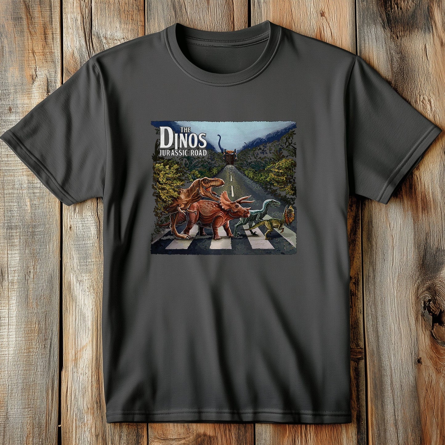 Jurassic Dinosaur Road t-shirt - Funny